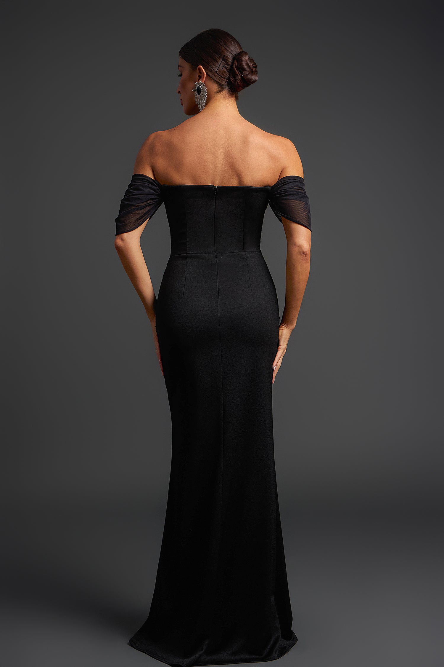 Elegant Rury Off Shoulder Maxi Dress for Women - Summer Boho Flowy Long Dress with Side Slit - Perfect for Beach Vacations, Weddings & Date Nights