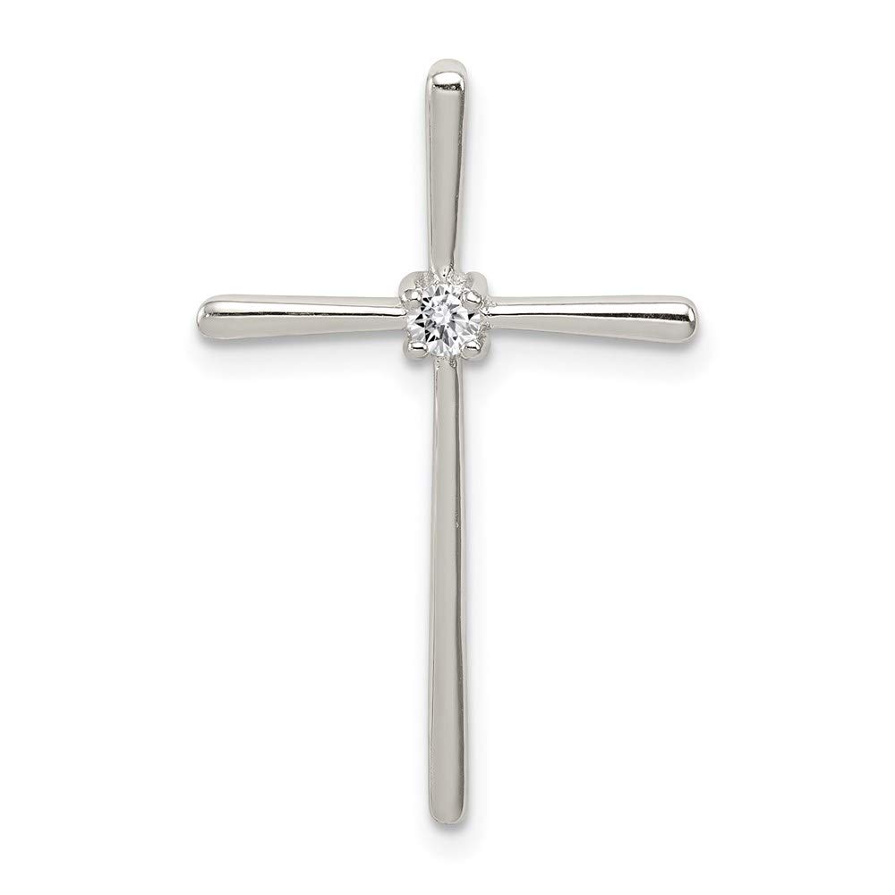 Ryan Jonathan Sterling Silver Cubic Zirconia Cross Pendant Necklace - Elegant Religious Jewelry for Women, Perfect for Gifts, Church, Weddings & Everyday Wear