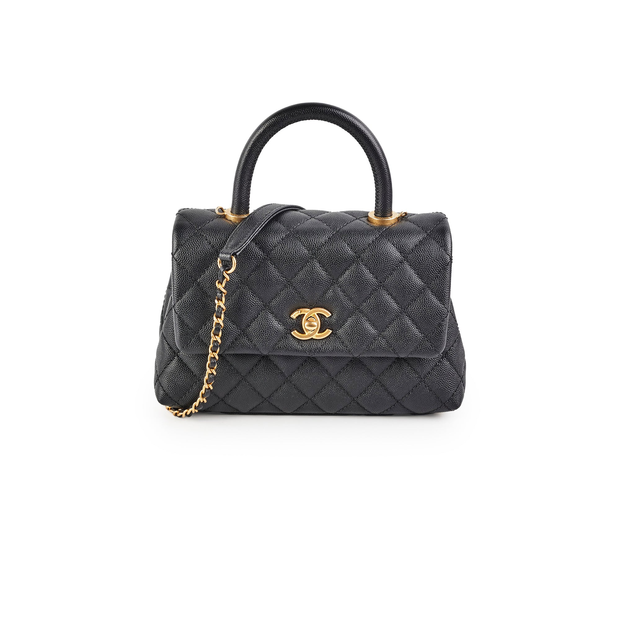Chanel Small Coco Handle Bag in Black Caviar Leather - Luxury Crossbody Purse for Women, Perfect for Date Night & Evening Events