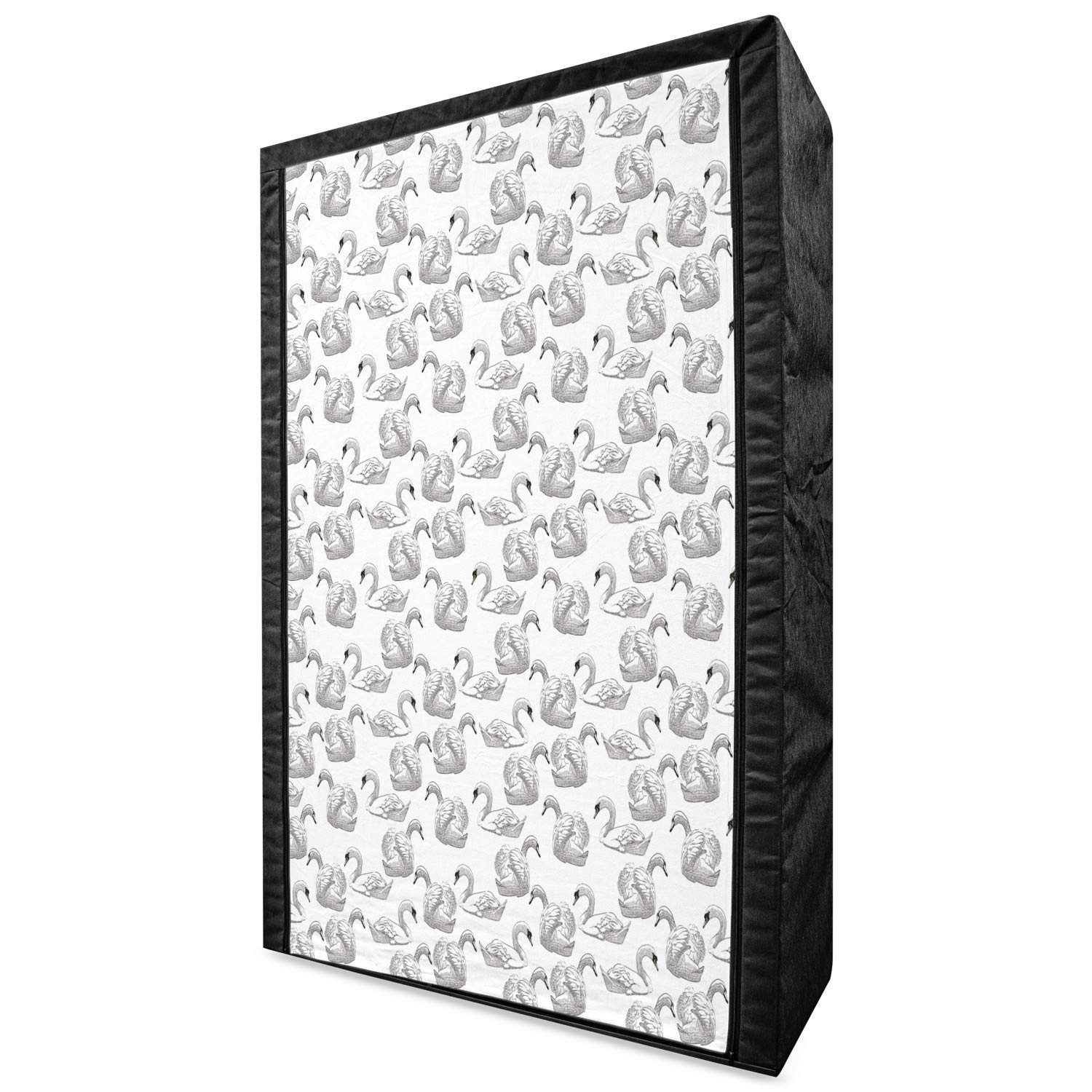 Ambesonne Portable Fabric Wardrobe with Swan Sketch Art - 42.5