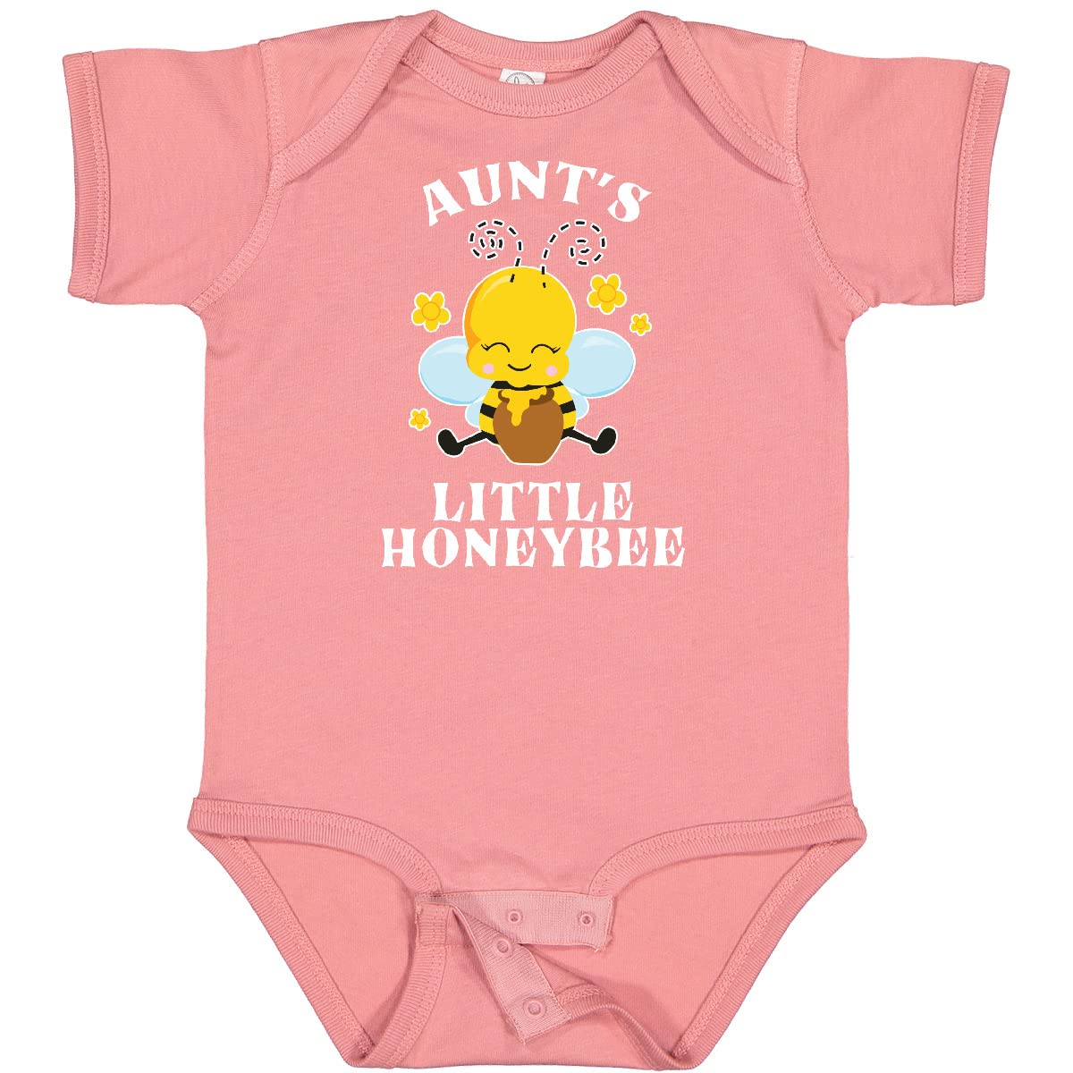 Inktastic Cute Bee Aunt's Little Honeybee with Stars Baby Bodysuit - Adorable Infant Outfit for Family Gatherings & Photo Shoots