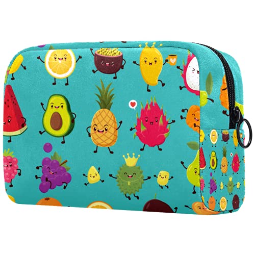 Vintage Lemon Passion Fruit Mango Toiletry Bag - Waterproof Cosmetic Travel Organizer with Zipper for Makeup, Toiletries & Travel Essentials | Perfect for Vacation, Gym & Weekend Getaways