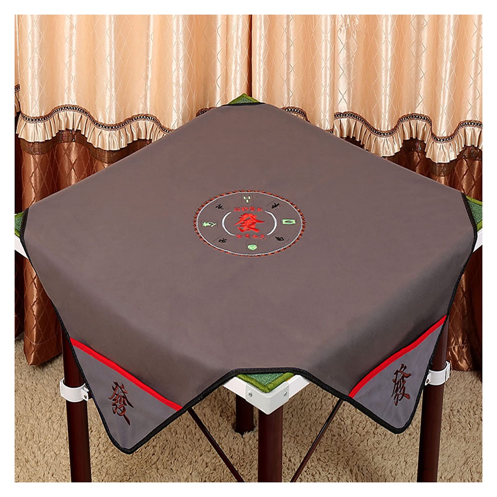 Non-Slip Mahjong Mat Table Cover - 100x100cm Gray - Poker, Card Games, Board Games, Tile Games & Dominoes Surface Protector - Noise Reducing Game Table Pad - Perfect for Game Nights, Parties & Family Gatherings