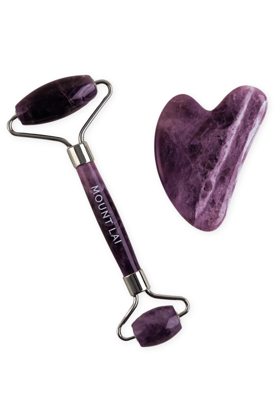 Amethyst Facial Spa Set - Natural Crystal Roller & Gua Sha Tools for Skincare & Relaxation | Perfect for Home Spa, Self-Care & Gift Giving