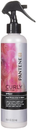 Pantene Curly Hair Heat Protection & Shine Spray - 8.5 oz for Frizz Control & Hydration - Perfect for Styling, Blow Drying & Daily Curl Care