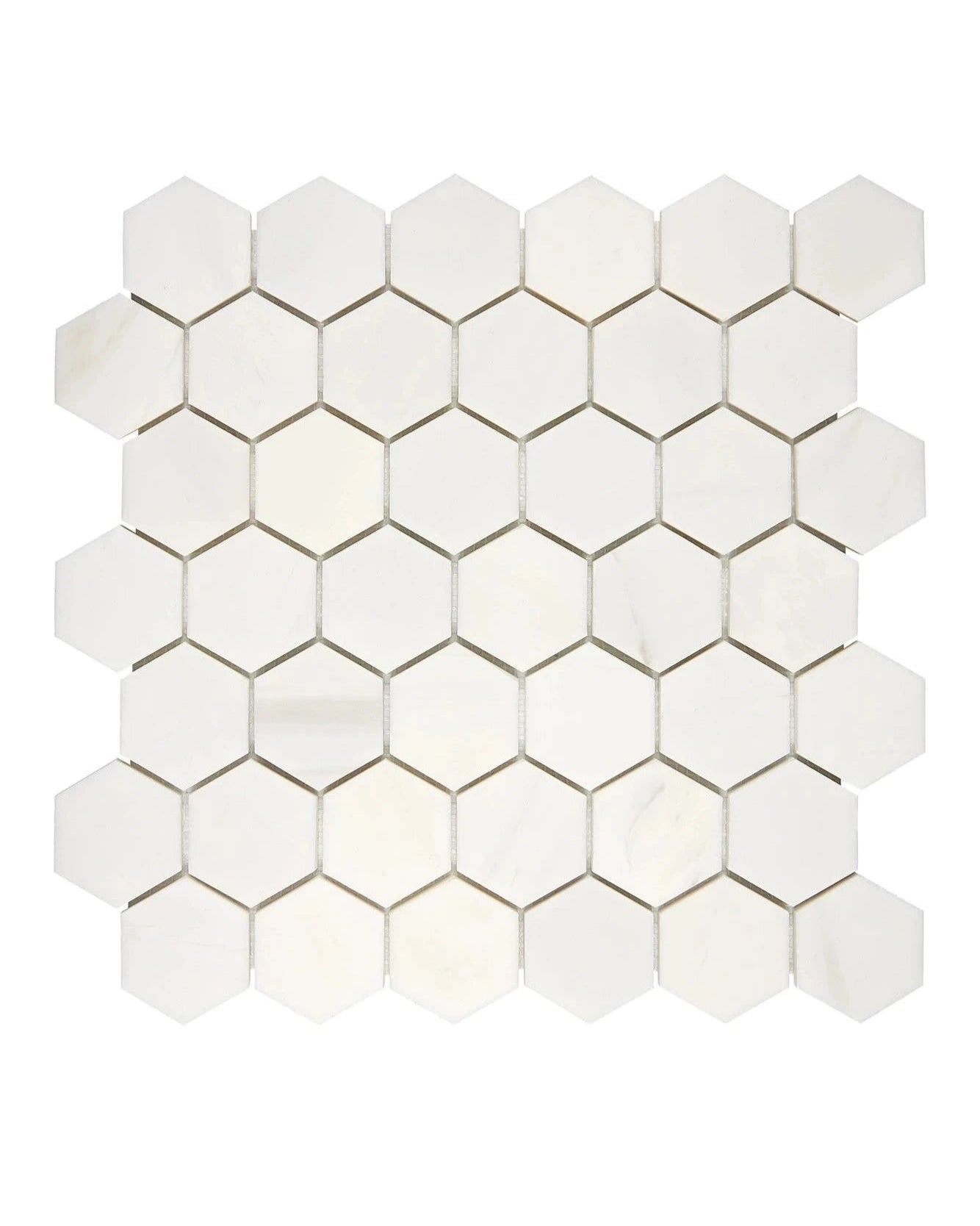 Bianco Dolomite 2 Inch Hexagon Mosaic Tile - Premium Natural Stone for Kitchen Backsplash, Bathroom Floor & Shower Wall