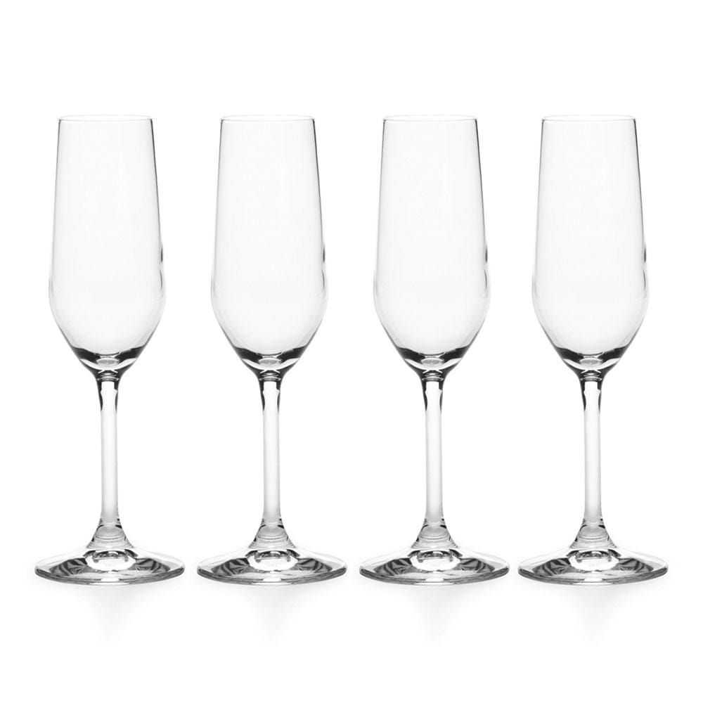 Napoli Set of 4 Elegant Flute Glasses - Premium Champagne & Sparkling Wine Glasses for Parties, Weddings & Celebrations - Perfect for Toasting & Entertaining