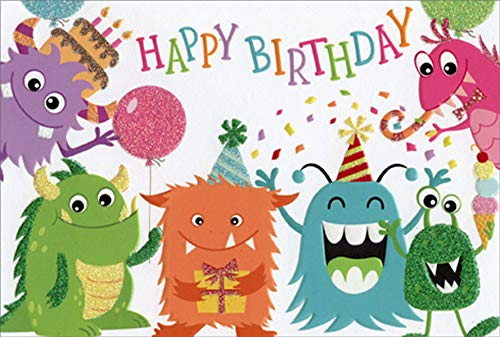 Funny Birthday Monsters Greeting Card for Kids - Perfect for Birthday Parties & Celebrations