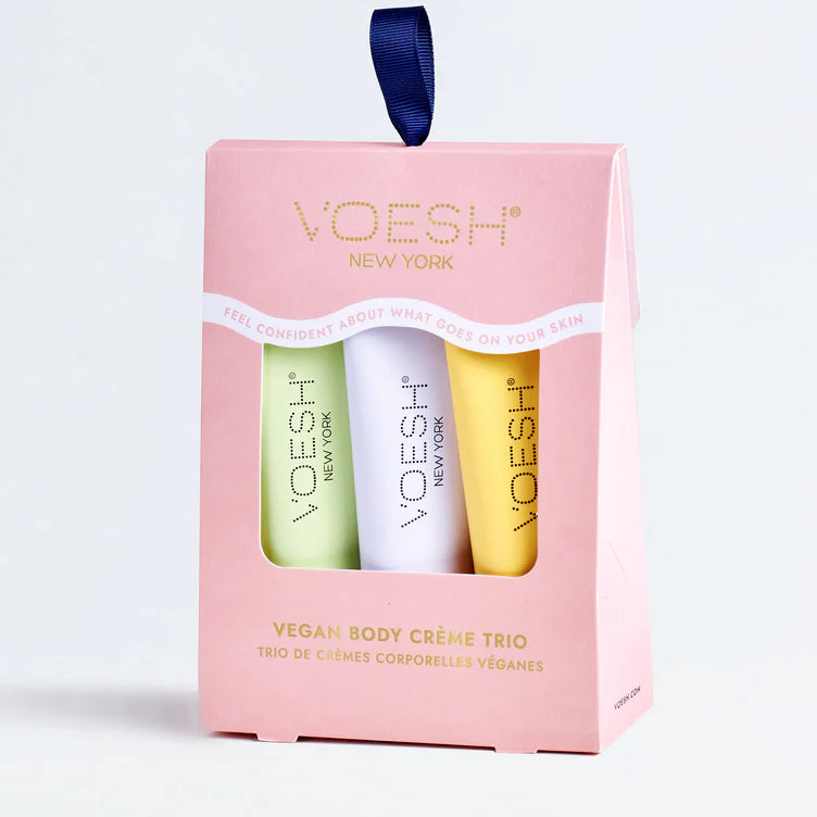 Voesh Vegan Body Creme Trio Set - Organic, Cruelty-Free Moisturizing Lotion for Dry Skin - Perfect for Daily Hydration & Spa Nights at Home