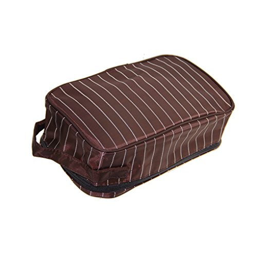 Waterproof Men's Travel Toiletry Bag with Zipper & Multiple Pockets - Cosmetic Makeup Organizer for Bathroom, Gym & Camping (Coffee)
