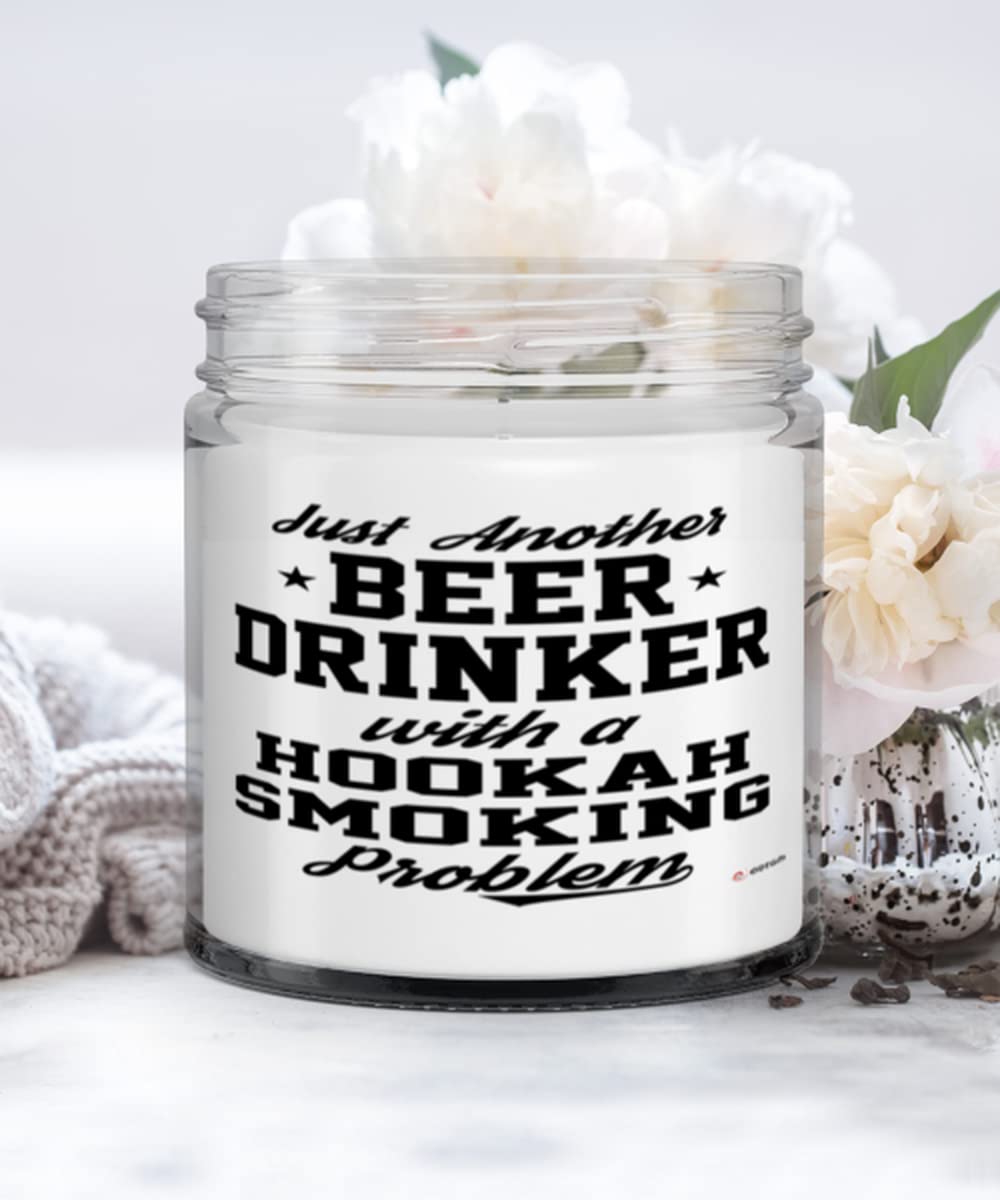 Funny Hookah Smoker Candle - 9oz Vanilla Scented Soy Wax Candle for Beer Lovers & Hookah Enthusiasts - Perfect for Gag Gifts, Man Cave Decor, and Relaxation Moments