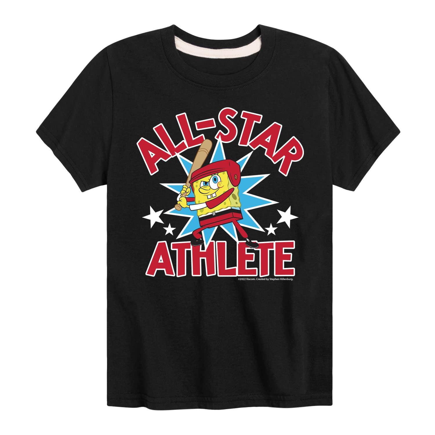 Spongebob Squarepants American All Star Graphic T-Shirt for Toddlers & Kids - Soft Cotton Short Sleeve Tee - Fun Cartoon Character Shirt for Playdates, School & Everyday Wear