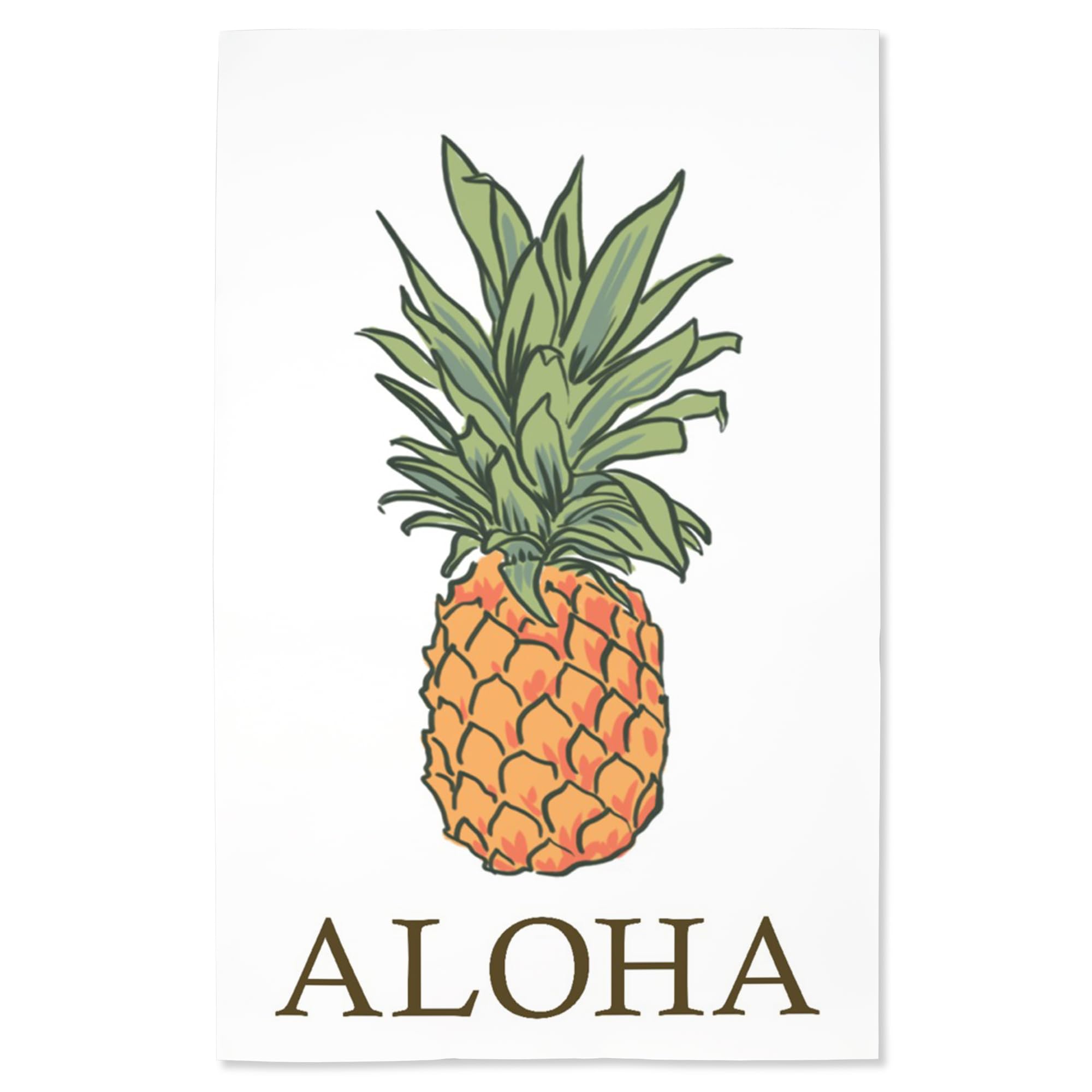 Lantern Press 16x24 Inch Giclee Print - Aloha Pineapple Wall Art Decor | Tropical Hawaiian Home & Office Decor | Perfect for Living Room, Bedroom, or Beach House