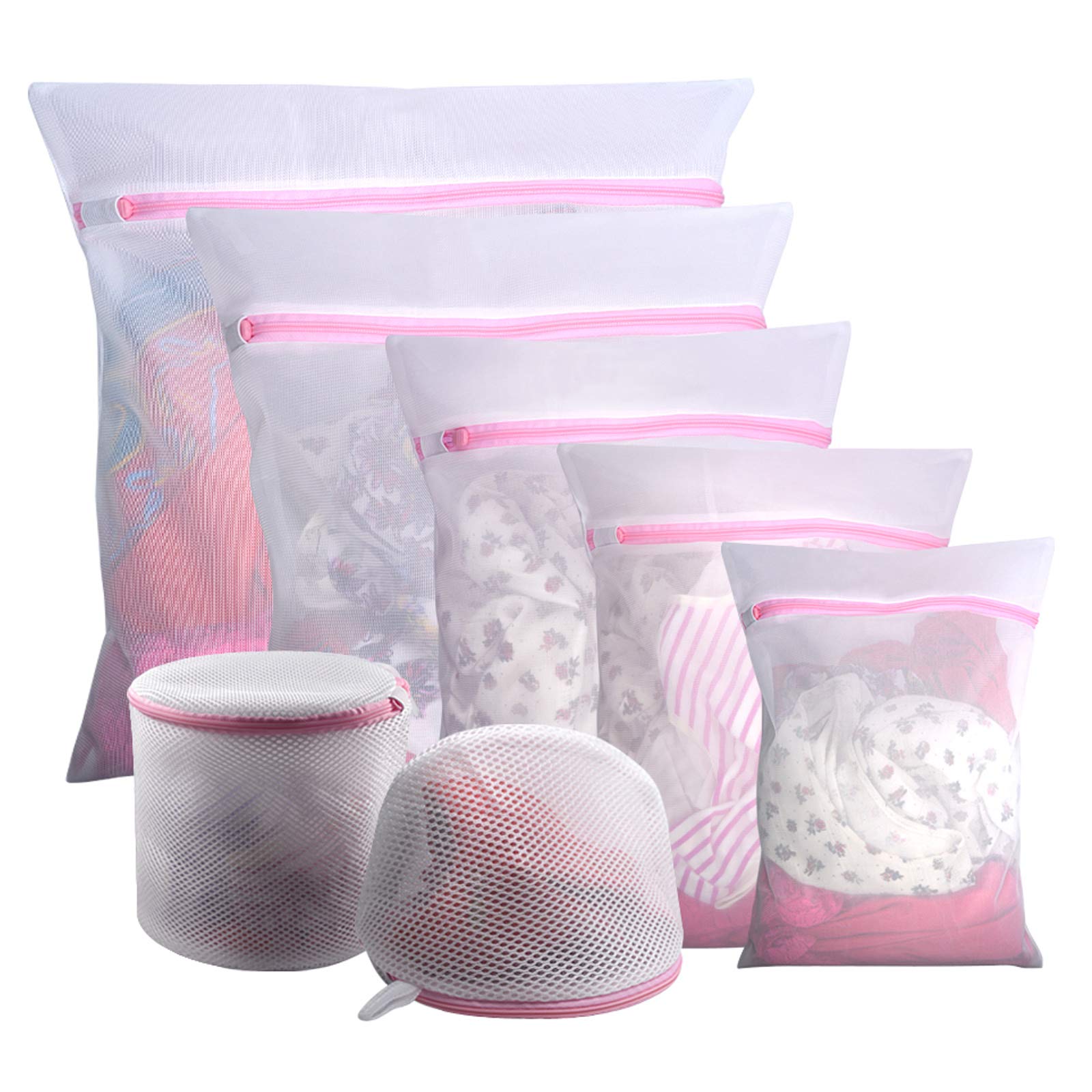 GOGOODA 7-Piece Delicate Laundry Bags Set with Premium Zipper - Mesh Washing Bags for Bras, Underwear, Lingerie, Stockings & Blouses - Travel Storage Organizer for Gentle Cycle Washing - Perfect for Home, Dorm & Hotel Use