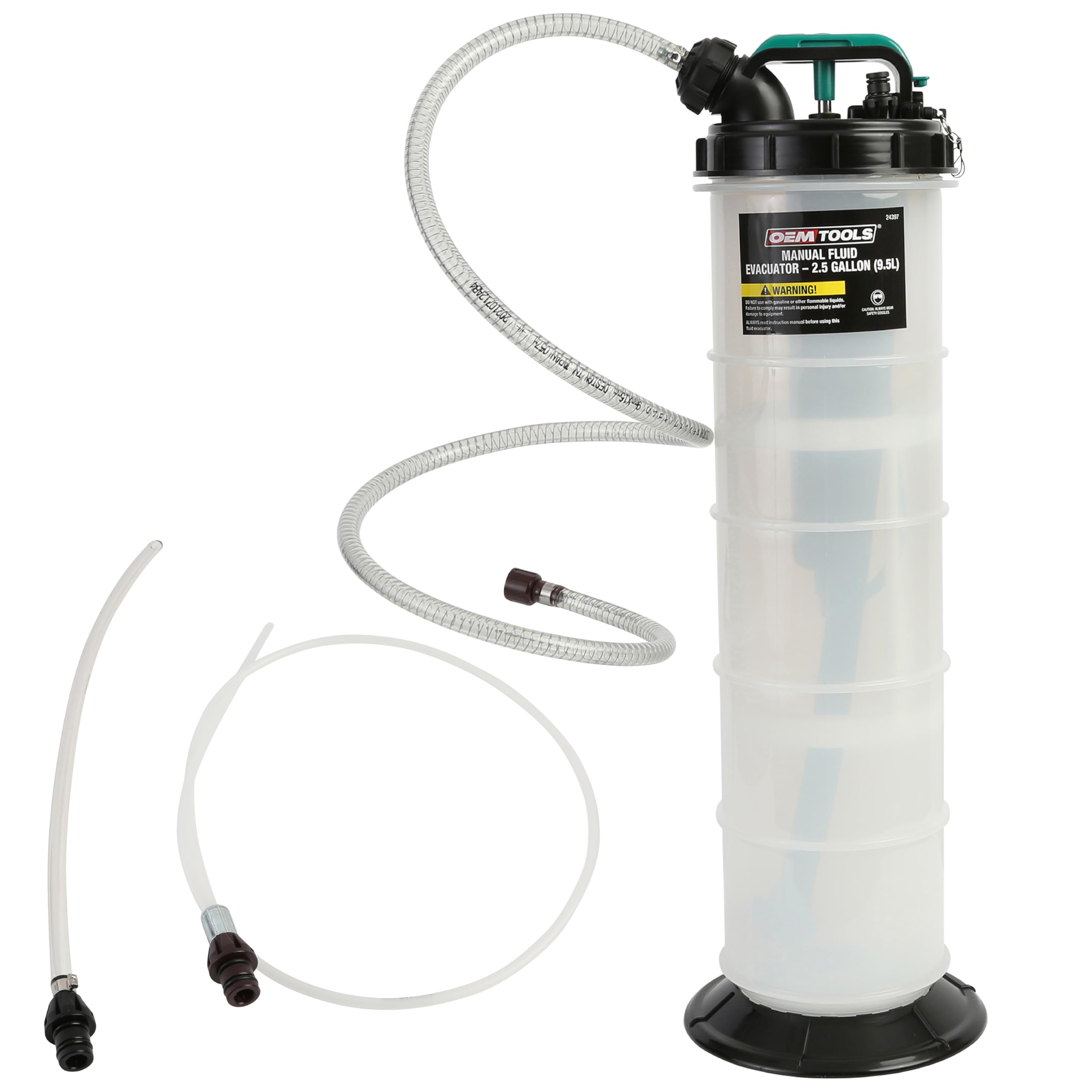 OEMTOOLS 24397 10 Quarts (2.5 Gallons) Manual Fluid Extractor Pump - Oil, Transmission & Hydraulic Fluid Extractor with Oversized Handle - Ideal for Automotive, Marine & DIY Maintenance