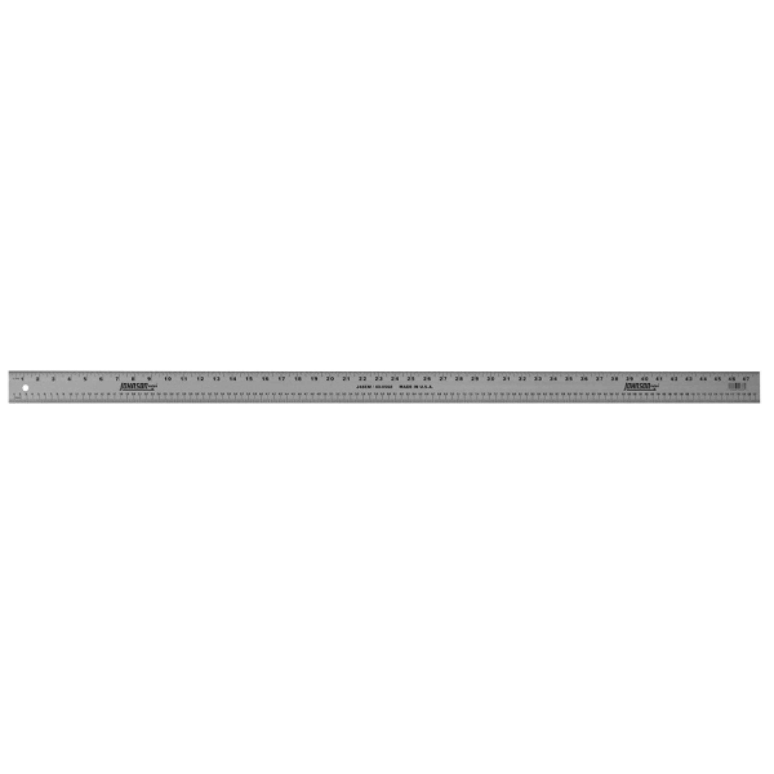 Johnson J48EM 48-Inch Aluminum Straight Edge Ruler - Inch & Metric Dual Scale, Silver Finish - Perfect for Woodworking, Metalworking & DIY Projects