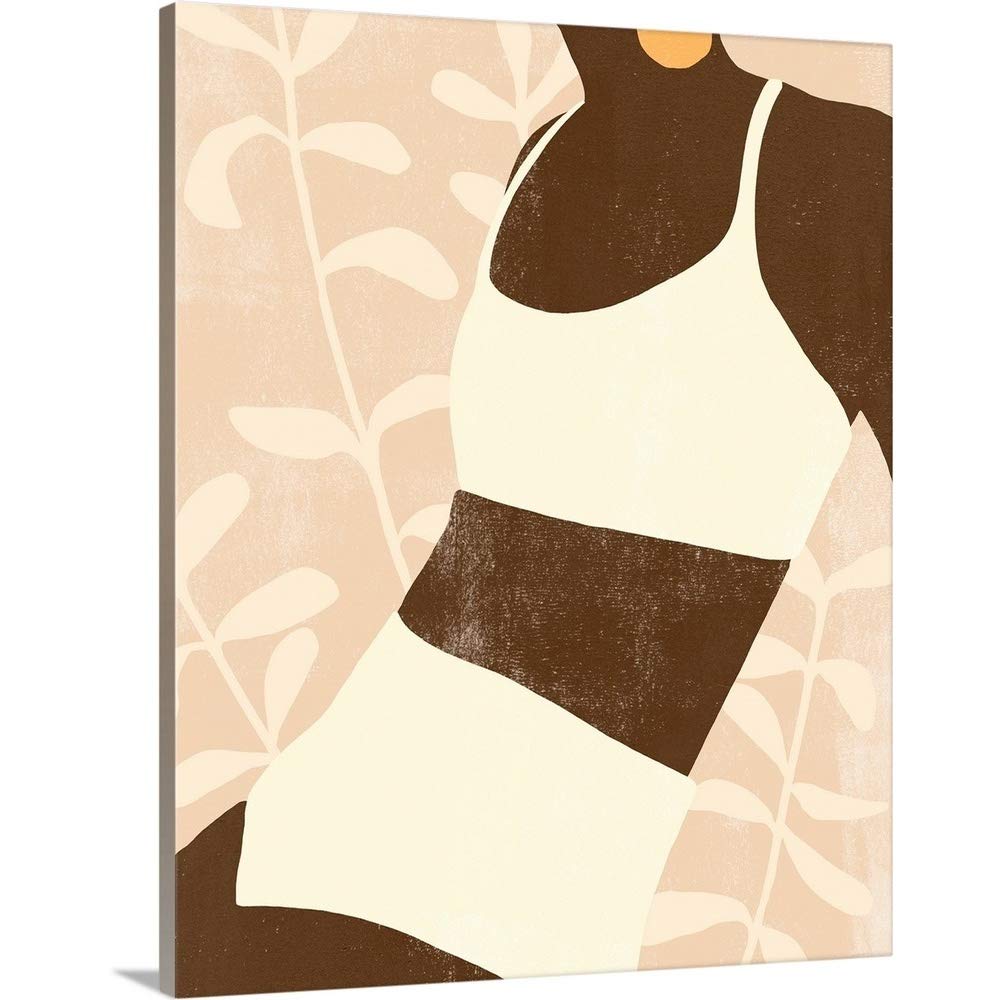 Emma Scarvey Sunbathers II Canvas Wall Art Print - 36x45 Inch Bohemian Abstract Figurative Painting, Contemporary Feminine Artwork for Living Room, Bedroom & Office Decor