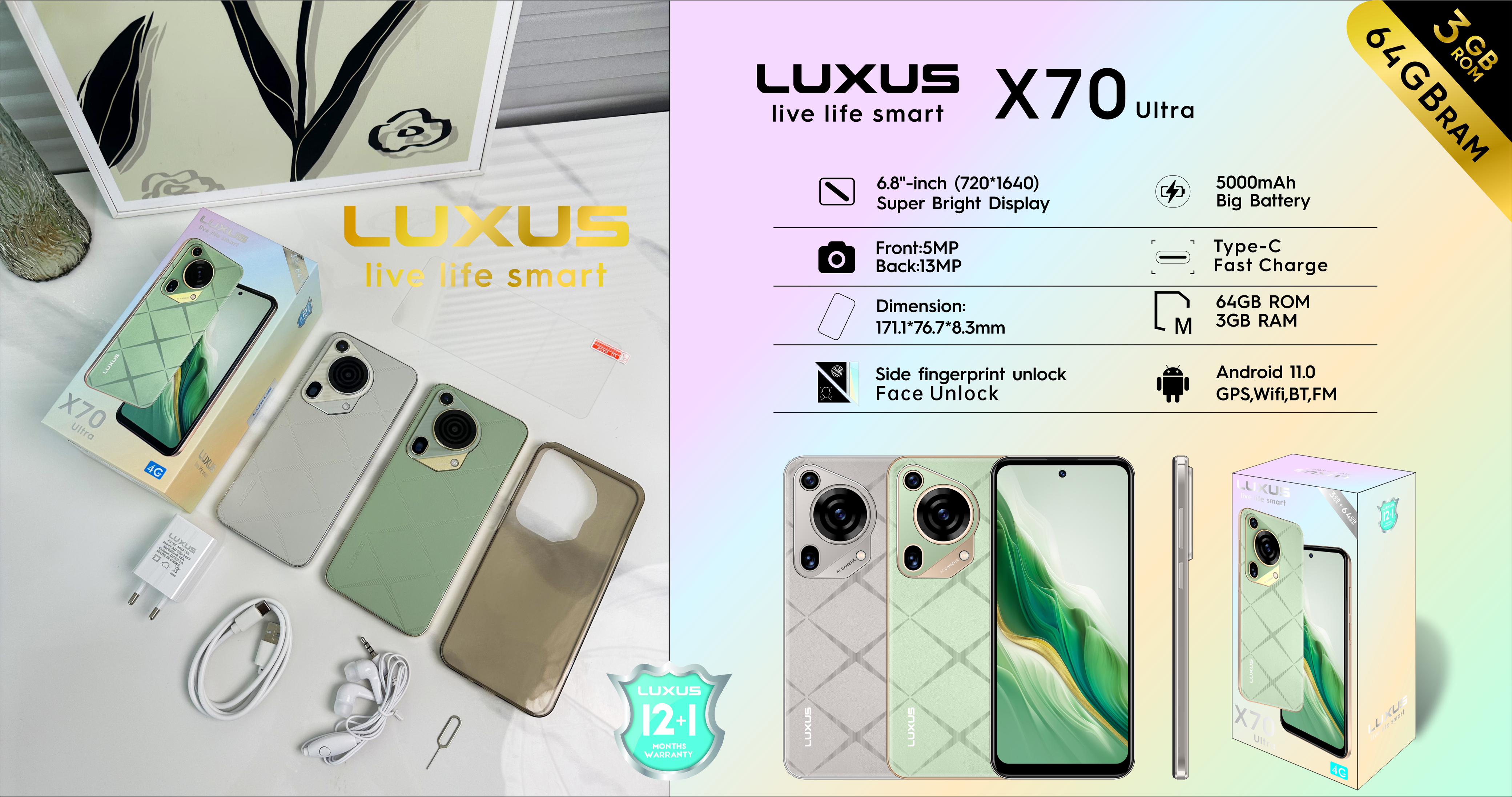 Luxus X70 Ultra Smartphone - 6.8
