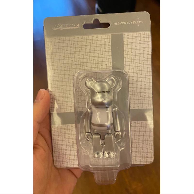 Limited Edition Medicom Be@rbrick 100% Silver Bearbrick PLUS - Collectible Designer Toy for Home Decor, Gift & Display