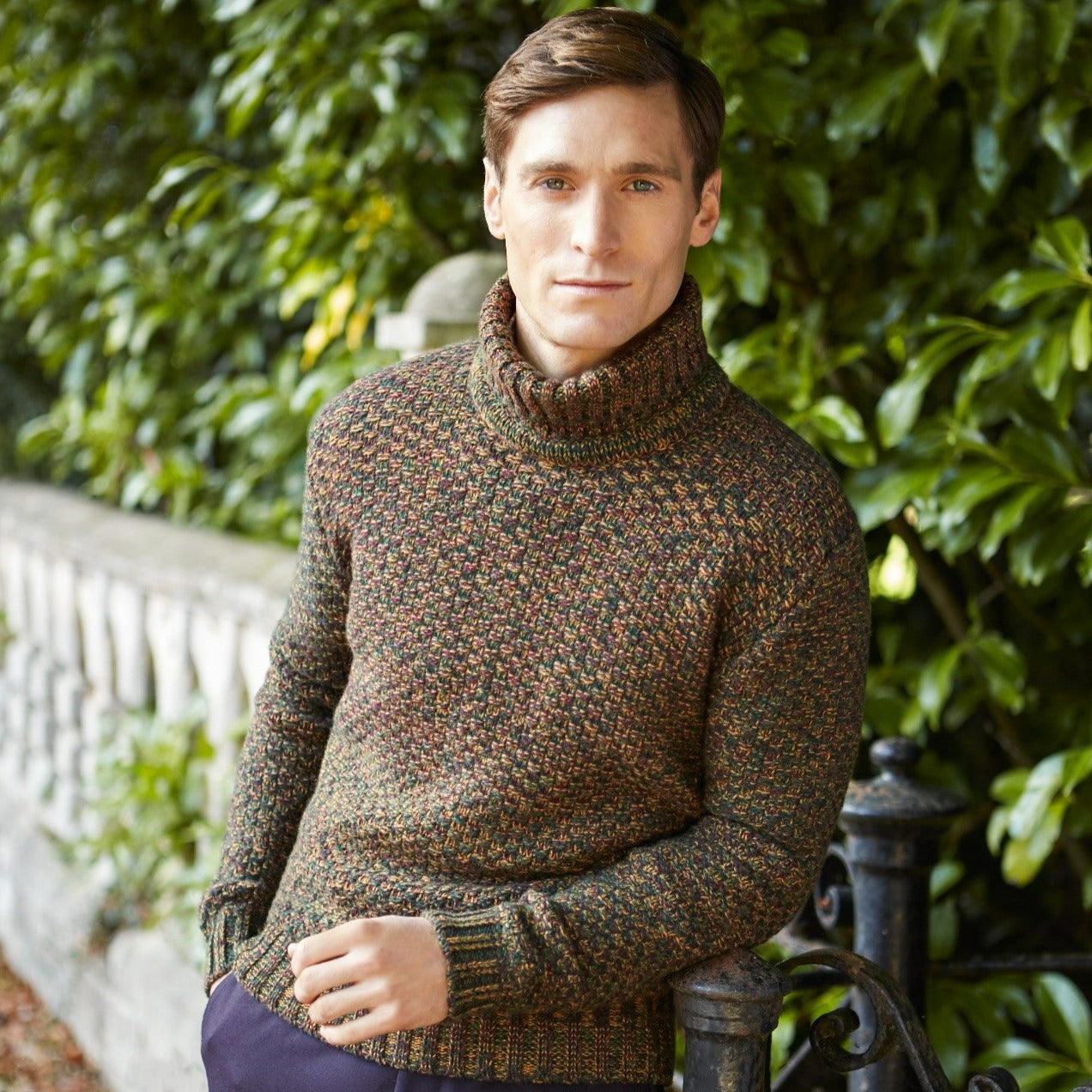 Kenton Basketweave Roll Neck Jumper | Soft Wool Sweater for Men | Perfect for Casual Wear & Winter Outfits