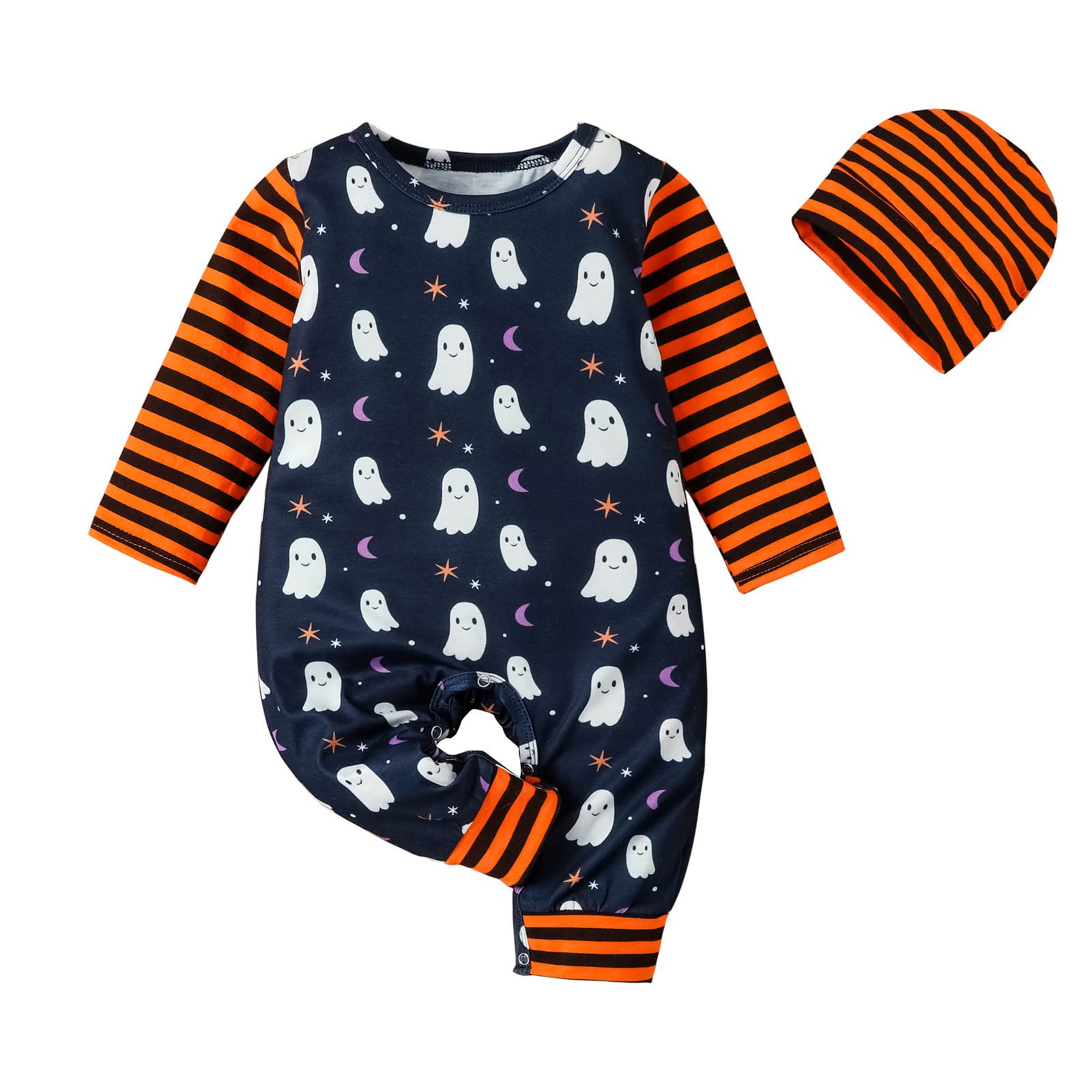 Baby Halloween Costume - Striped Romper Outfit for Boys & Girls 18 Months | Newborn Infant Halloween Party, Trick or Treat, Photo Shoot