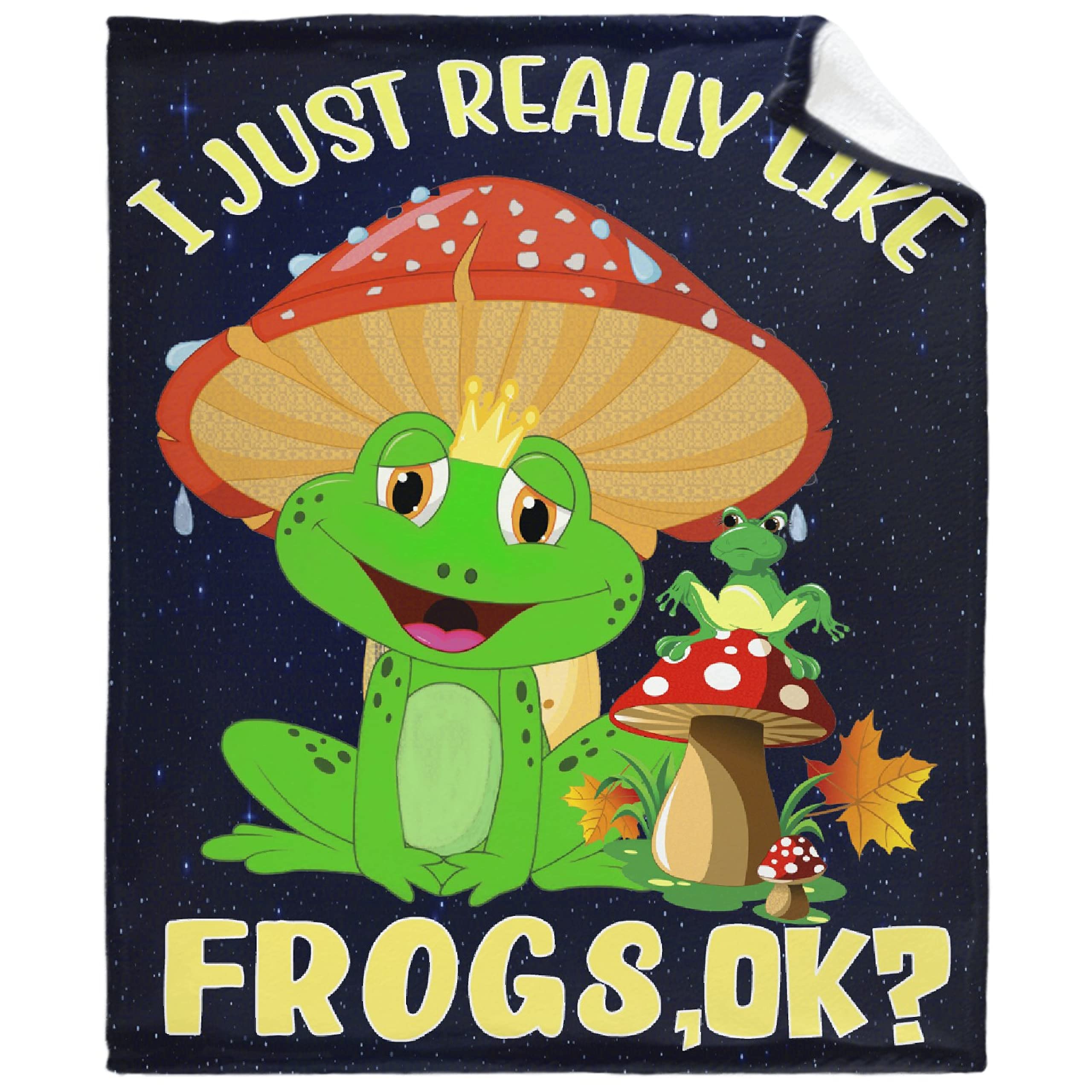 Galaxy Frog Fleece Throw Blanket - Ultra Soft & Cozy Warm Blanket for Women, Men, Kids - Perfect Christmas & Birthday Gift - Lightweight XL 120x90 Inch for Bed, Sofa, Couch - Great for Family Movie Nights & Winter Snuggles