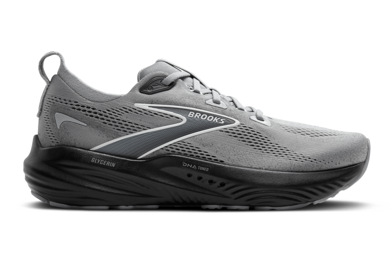 Brooks Glycerin 22 Men's Running Shoes - D Width - Primer Gray/Ebony/Bluewash - Cushioned Road Running & Jogging Shoes for Marathon Training & Daily Workouts