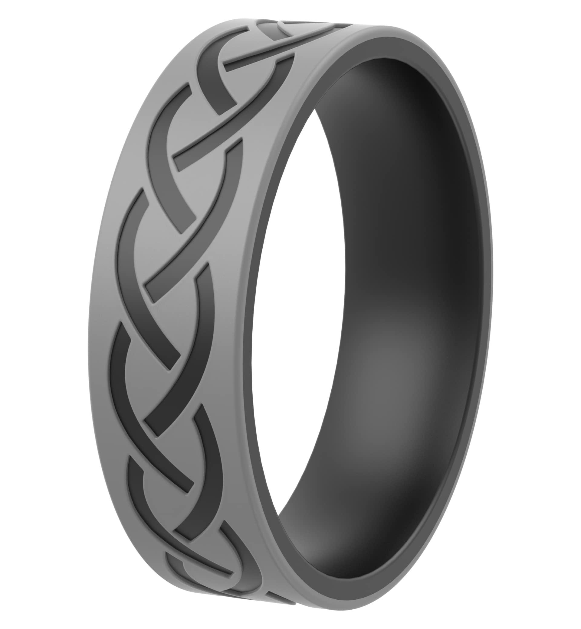 Thunderfit Silicone Wedding Bands for Men & Women - Laser Engraved Design Shapes Collection - Perfect for Active Lifestyles, Gym, Swimming & Outdoor Adventures