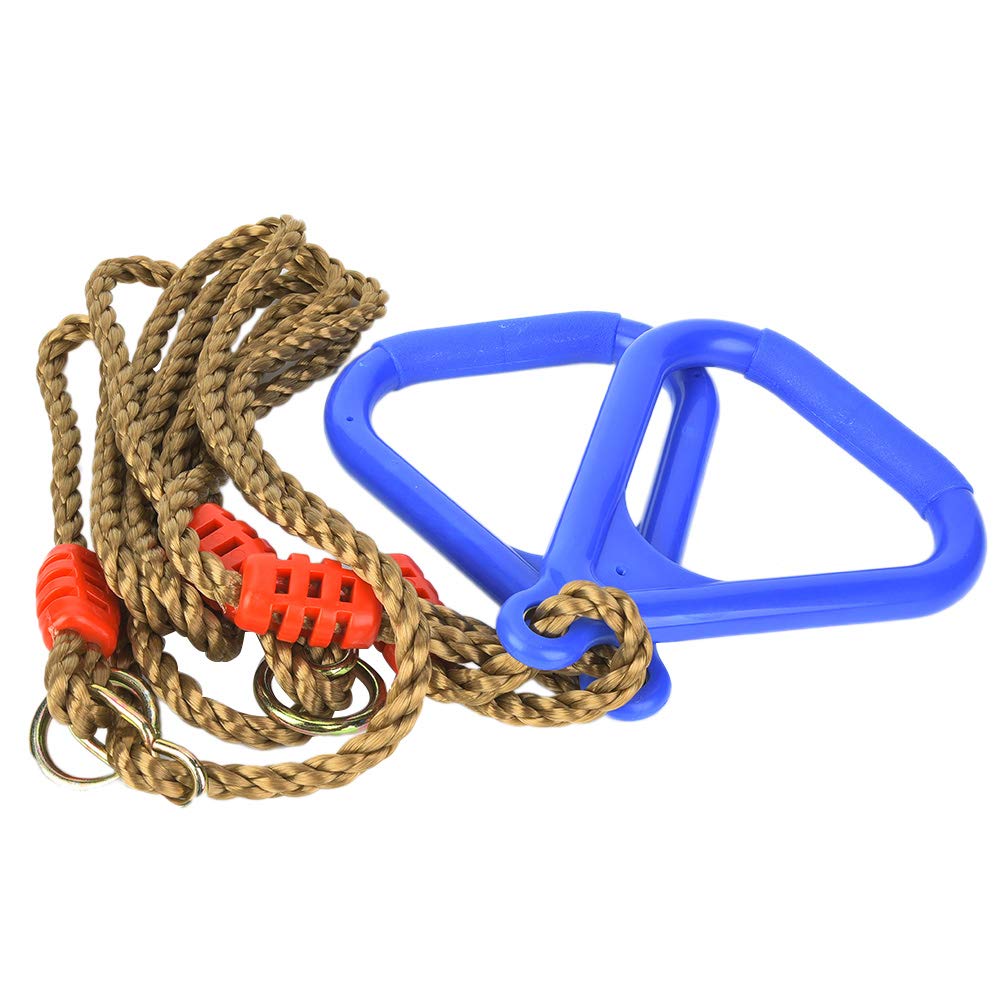 Adjustable Kids Trapeze Swing Bar with Rings - Pair of Plastic Hanging Gym Rings for Children's Fitness & Exercise - Perfect for Indoor Playrooms, Backyard Swings, and Outdoor Sports Activities