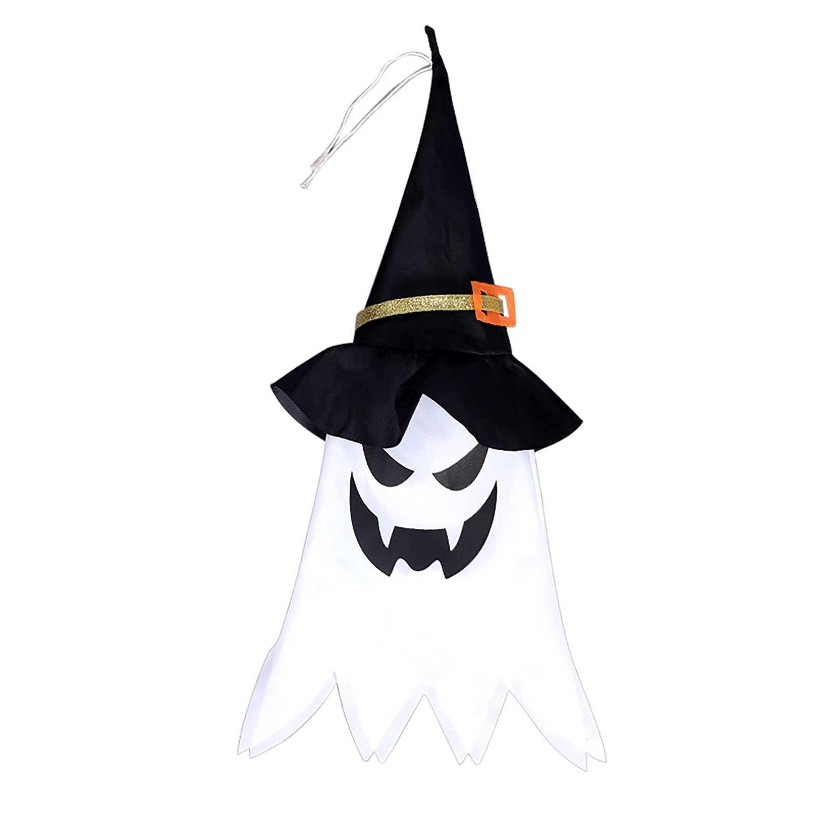 Halloween Ghost LED String Lights - Glowing Witch Hat Ghost Lamps for Outdoor Garden, Yard & Pathway Decor - Waterproof Halloween Party Lighting for Porch, Trees & Landscape Decoration (Set of 20)