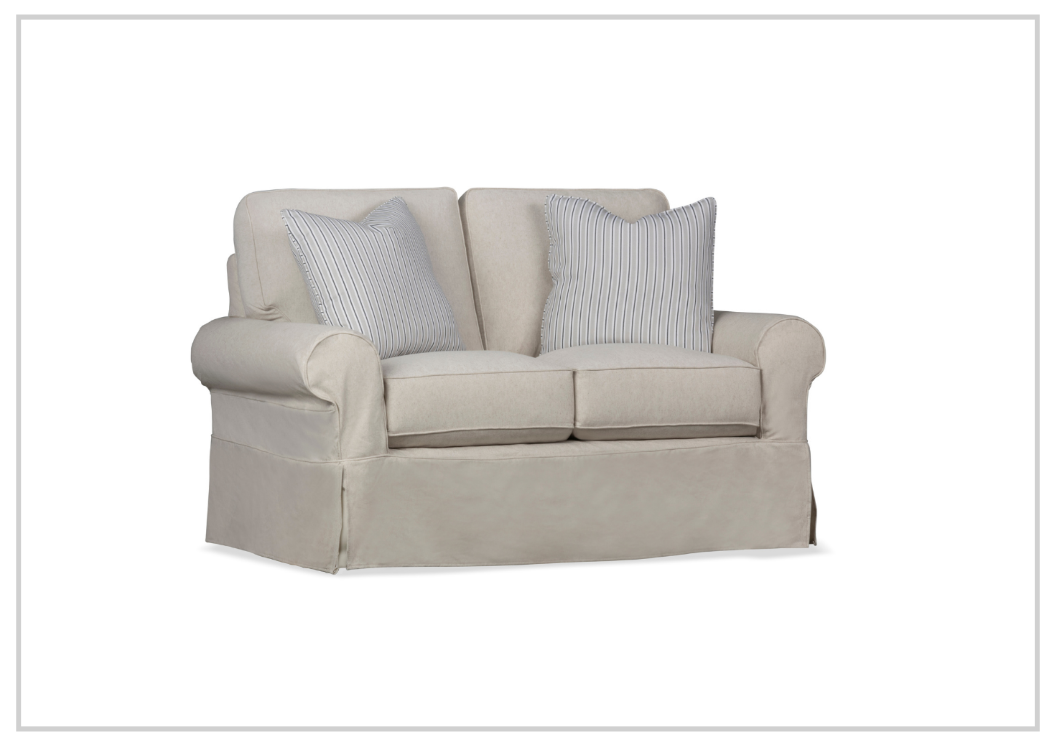 Klaussner Katelin Loveseat Slipcover - Premium John Linen Sepia Fabric - Perfect for Living Room, Bedroom & Home Decor - Washable & Durable Sofa Cover for Pets & Kids
