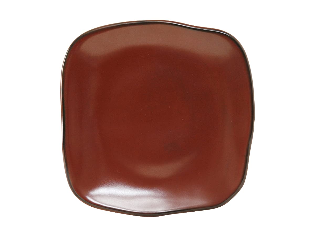 Tuxton China GAR-501 Square Ceramic Plates - 9 Inch, Microwave & Dishwasher Safe, Oven Proof, Fully Vitrified, Red Rock Design, Pack of 12 - Perfect for Restaurants, Dinner Parties, and Everyday Dining