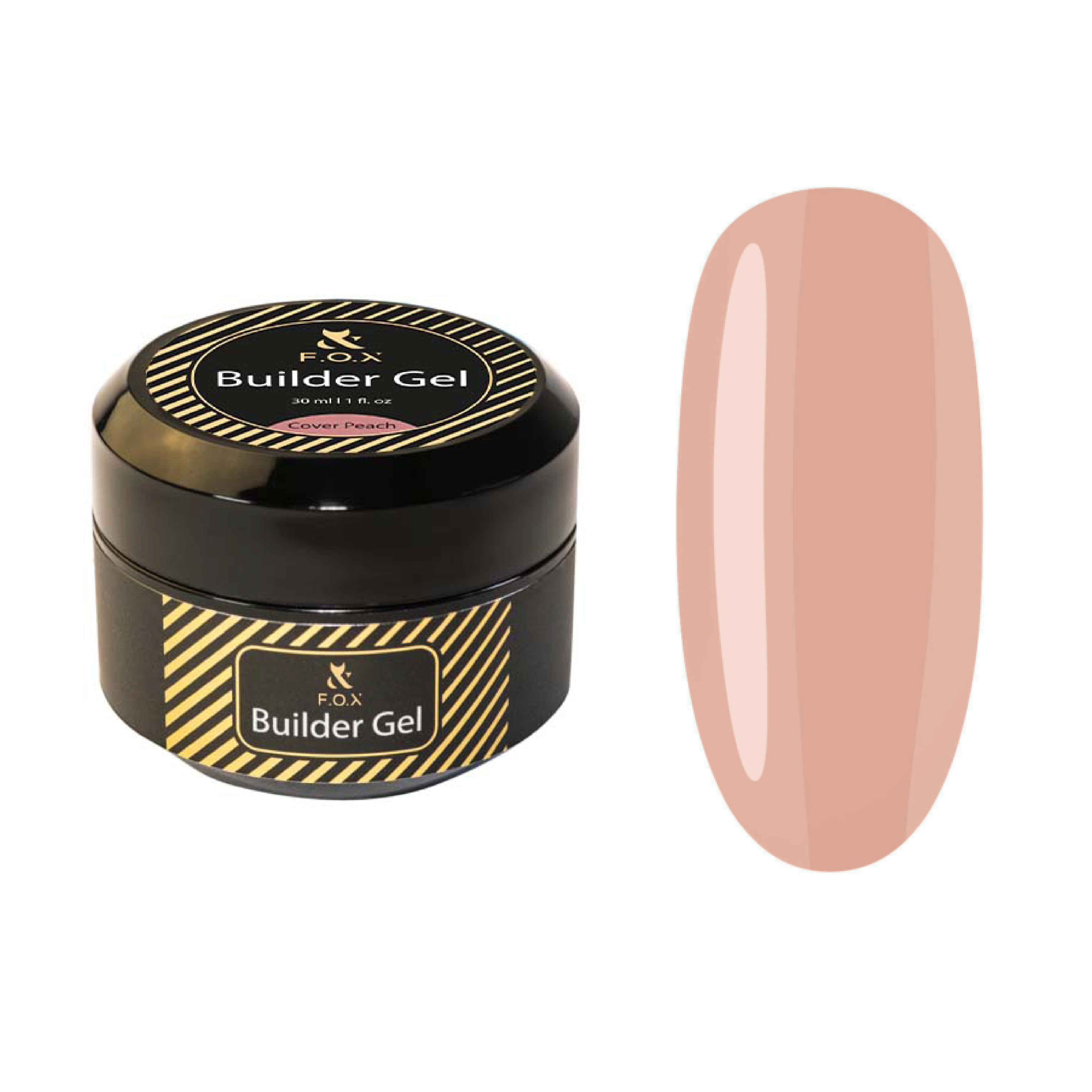 F.O.X Builder Gel Cover Peach - 30ml Nail Strengthening Gel for Strong & Healthy Nails - Perfect for DIY Manicures & Salon-Quality Nails at Home