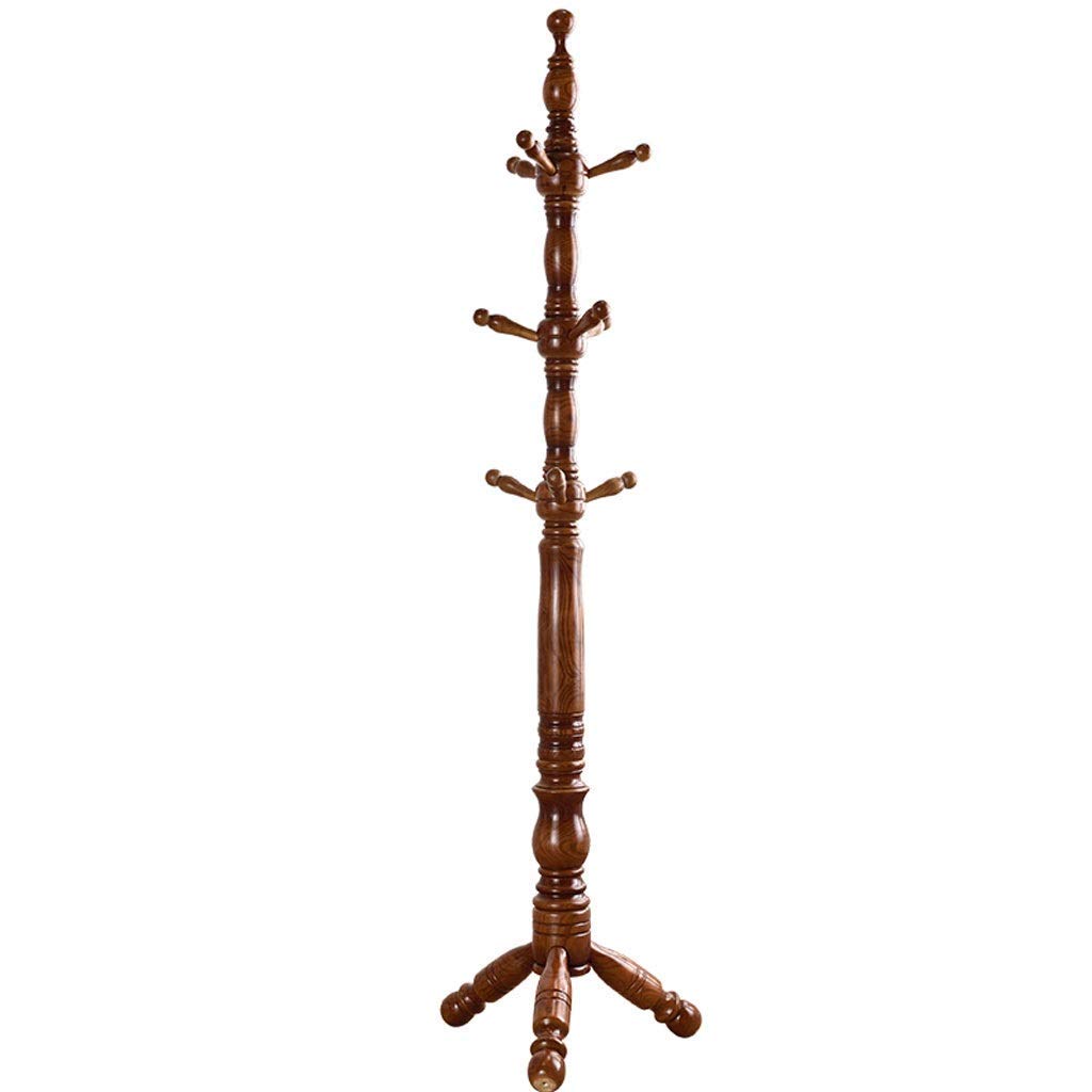 9-Hook Wooden Coat Rack - Free Standing Entryway Hanger for Hats, Clothes & Scarves (72.8in Tall) - Perfect for Hallway, Bedroom & Mudroom Organization
