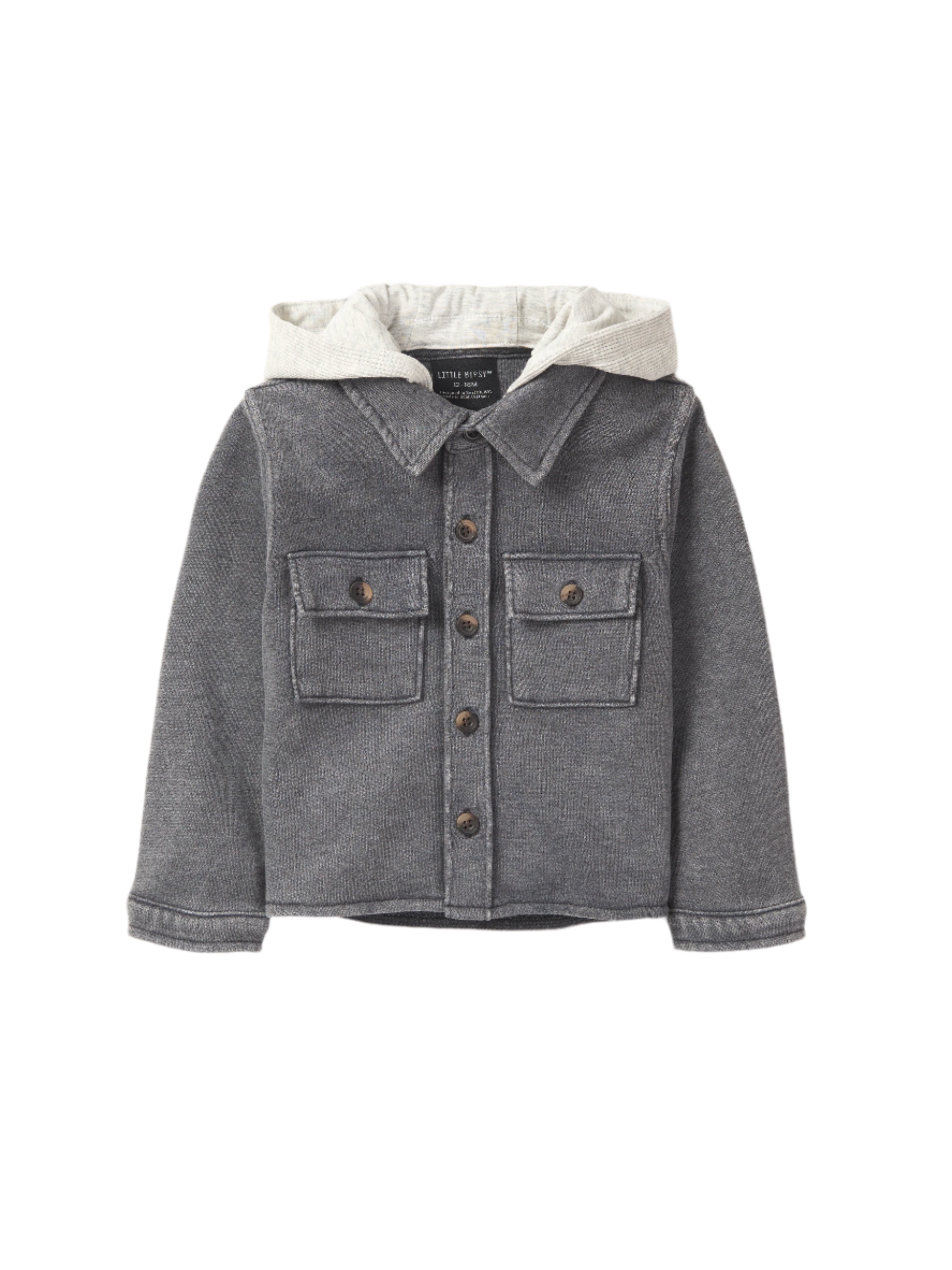Lightweight Hooded Shacket for Men & Women - Charcoal Wash - Stylish & Comfortable Jacket for Fall & Winter Outdoor Activities