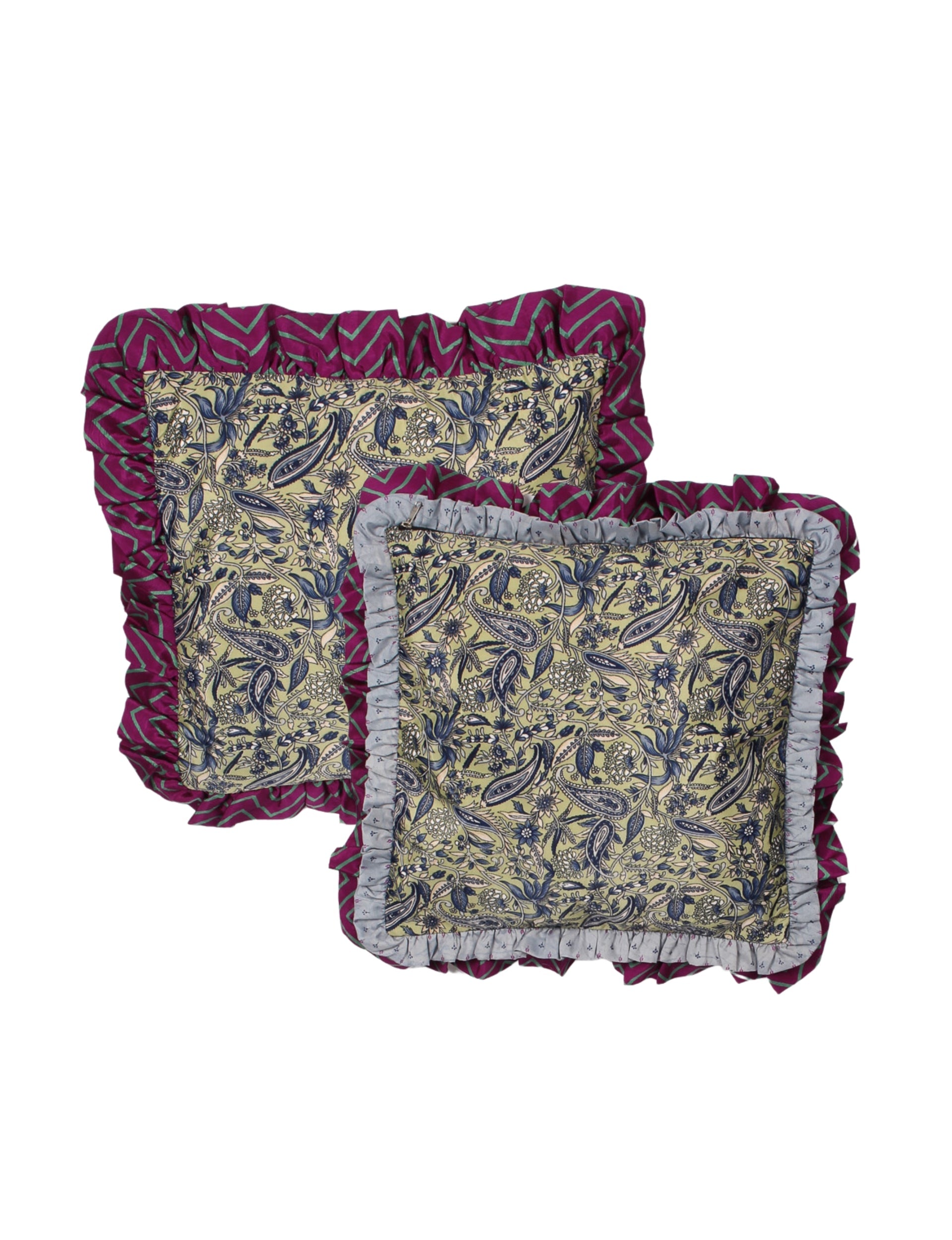 Luxury Double Frill Cushion Cover Set of 2 - Soft Decorative Pillow Covers for Sofa, Bed, Living Room - Elegant Home Decor Accent for Modern Interiors