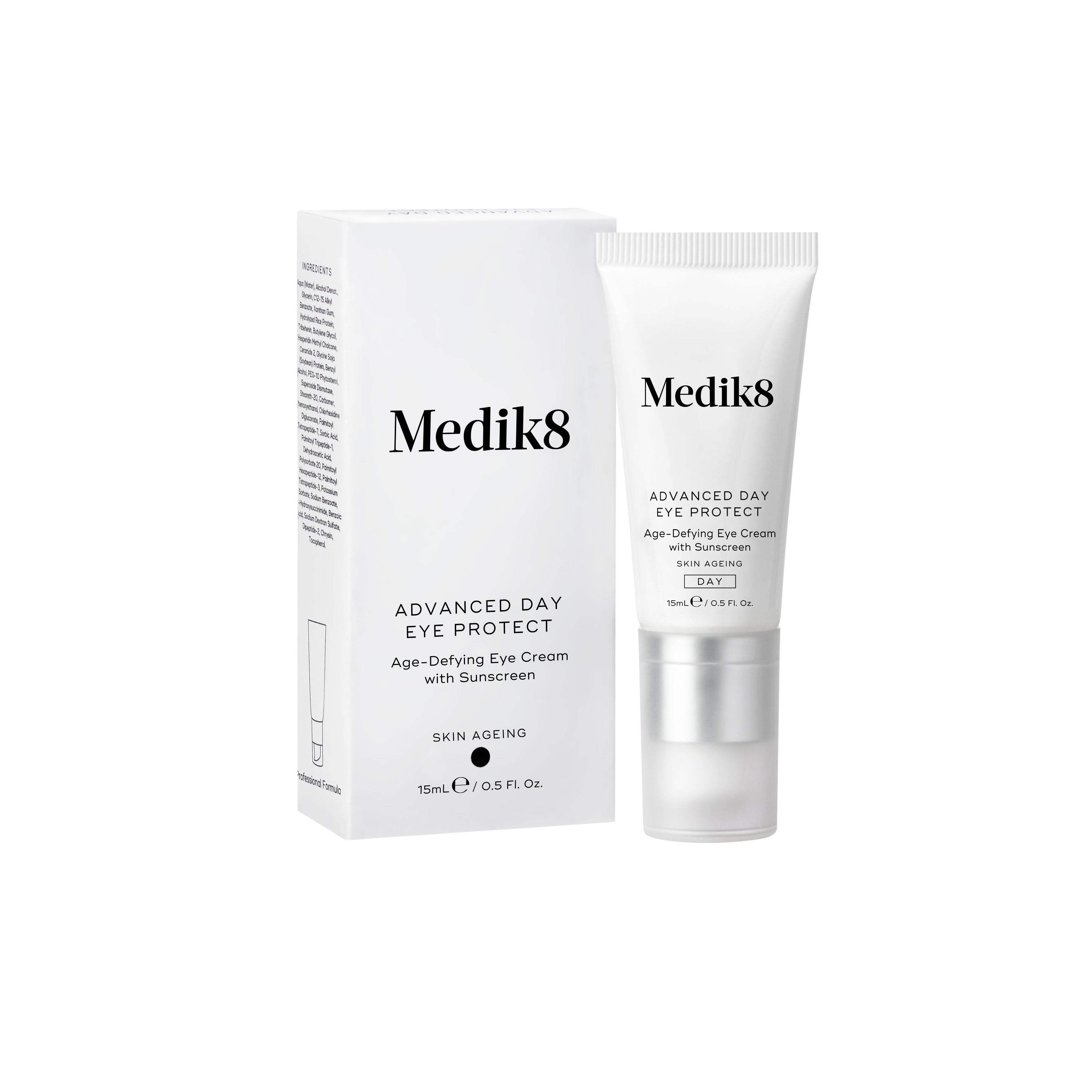 Medik8 Advanced Day Eye Protect Cream - Anti-Aging Eye Treatment with Hyaluronic Acid & Vitamin C for Dark Circles & Wrinkles | Daytime Eye Cream for Hydration & Brightening | Perfect for Daily Skincare Routine & Under Makeup Application