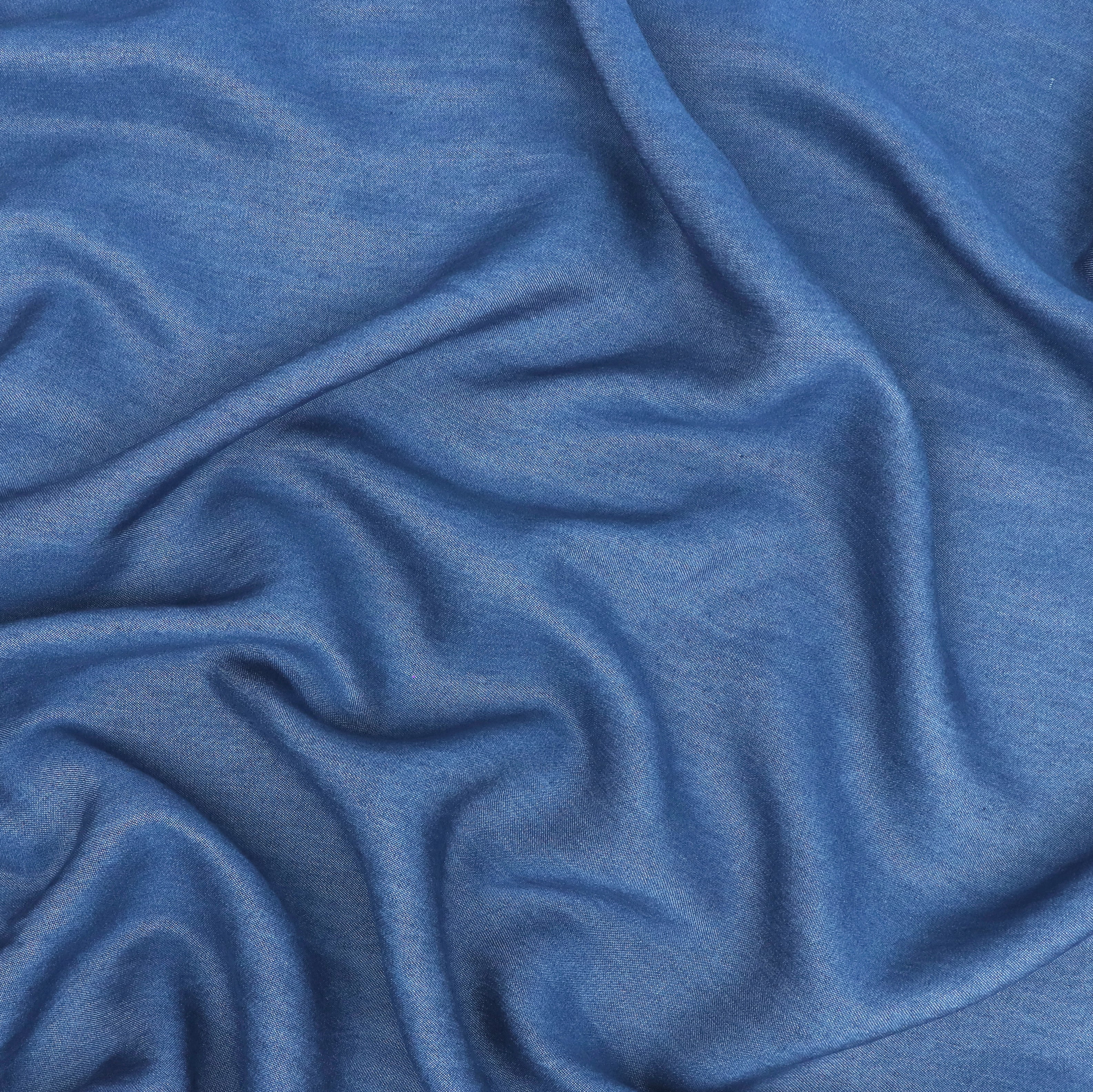 Premium Lyocell Chambray Fabric - Soft Denim Blue Material for Eco-Friendly Clothing & Home Decor | Perfect for Dresses, Shirts, and Sustainable Fashion Projects