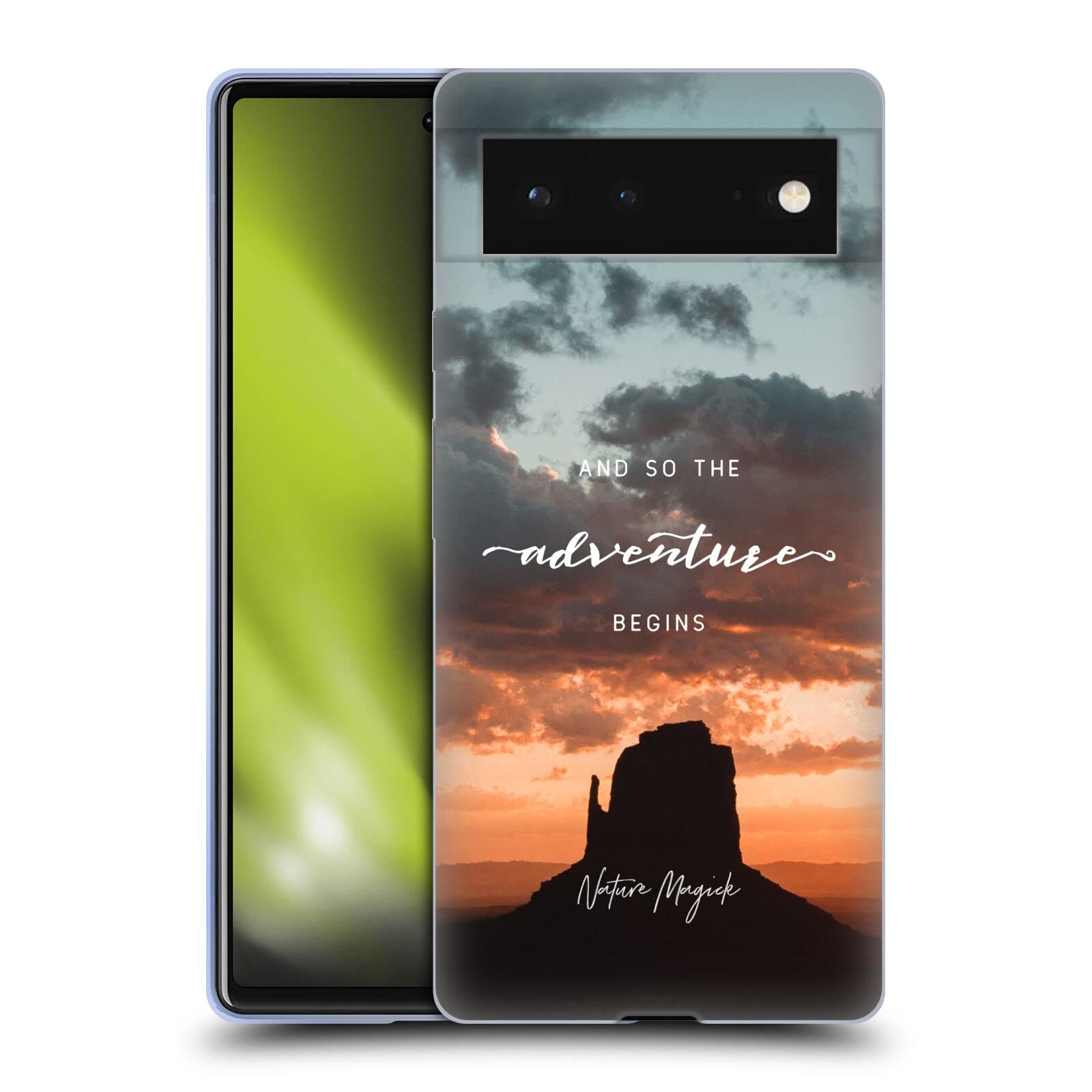 Nature Magick Desert Pixel 6 Case - Adventure Quote Soft Gel Cover for Outdoor Travel