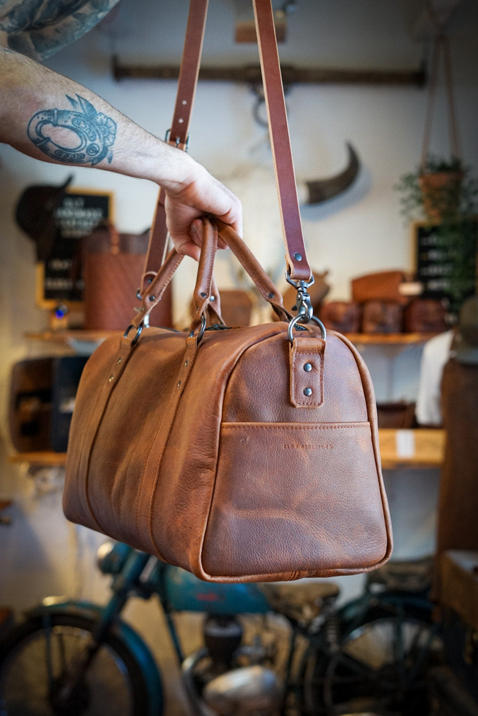 Premium Overnight Duffle Bag - Kodiak Tan Color, Water-Resistant Travel Duffel for Gym, Weekend Trips & Outdoor Adventures