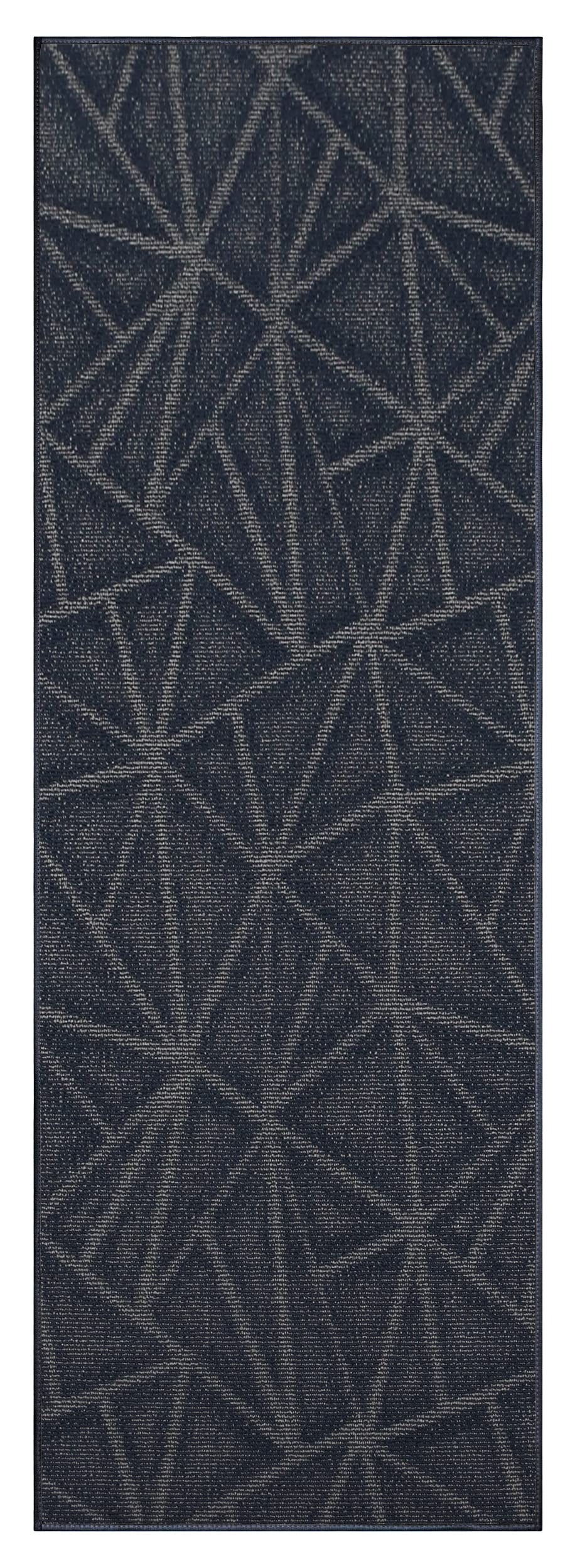 Modern Indoor/Outdoor Navy Blue Commercial Rug - 2' x 22' Runner for Living Room, Dining Room, Bedroom - Durable USA-Made Area Rug for Home & Office Decor