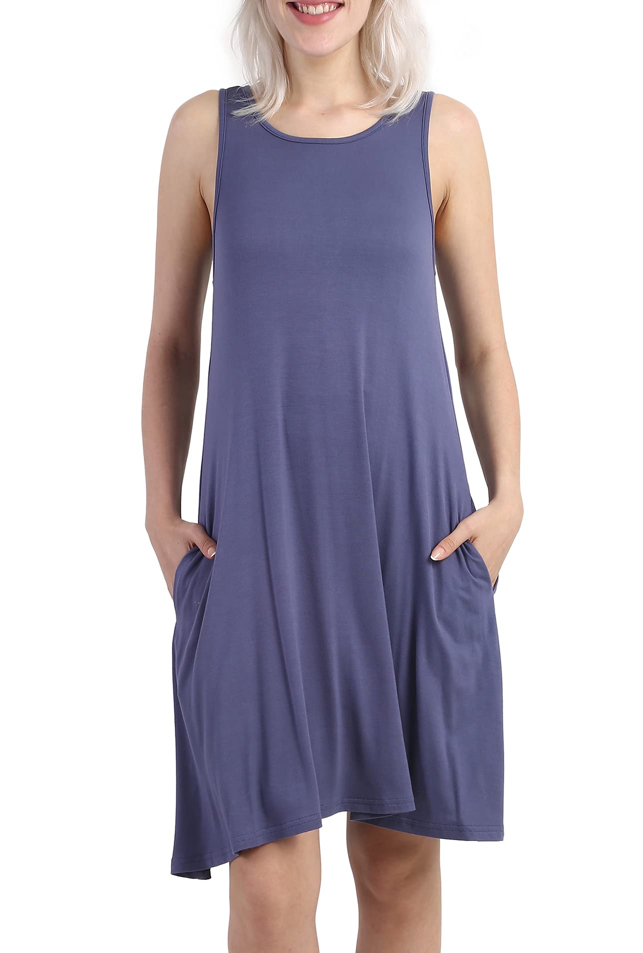 KORSIS Women's Summer Casual T-Shirt Dress - Flowy Swing Beach Sundress with Pockets | Perfect for Vacation, Outdoor & Daily Wear