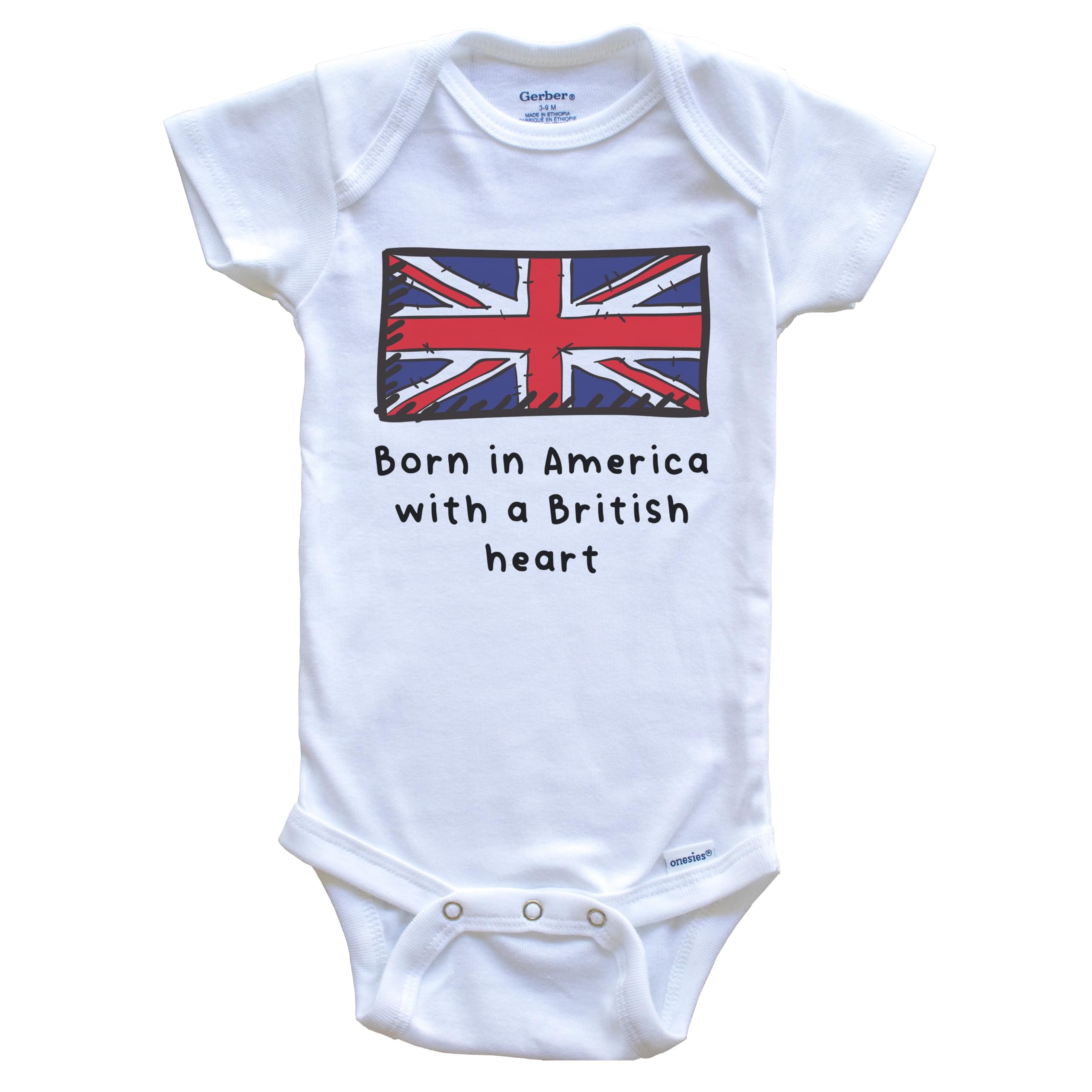 Adorable United Kingdom Flag One-Piece Baby Bodysuit - Cute British-Themed Outfit for Newborns & Infants | Perfect for Holidays, Photo Shoots & Special Occasions
