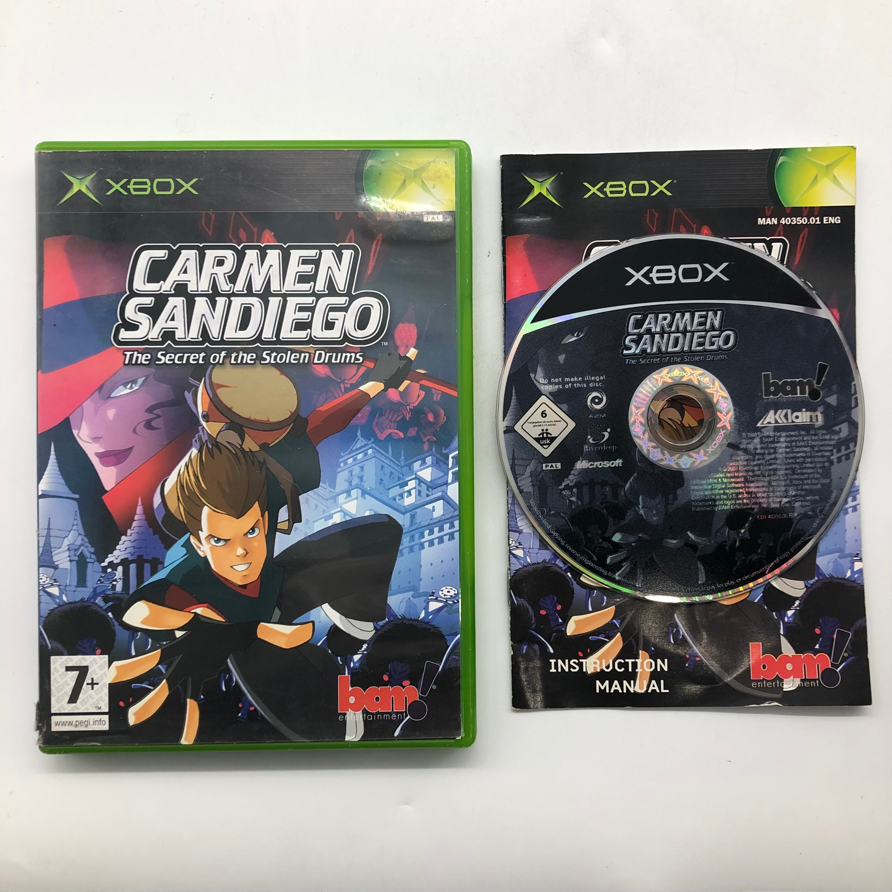 Carmen Sandiego: The Secret of the Stolen Drums Xbox Original Game with Manual - PAL Version | Classic Adventure Game for Xbox Collectors & Retro Gamers | Perfect for Nostalgic Gaming Nights and Collector's Display