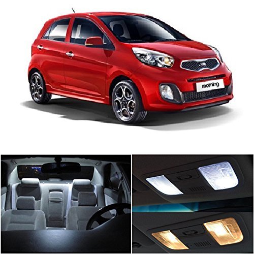 2011-2014 Kia Picanto Interior LED Light Bulbs Replacement Kit - 4 Pack White LED Lights for Car Accessories | Upgrade Dashboard & Dome Lighting