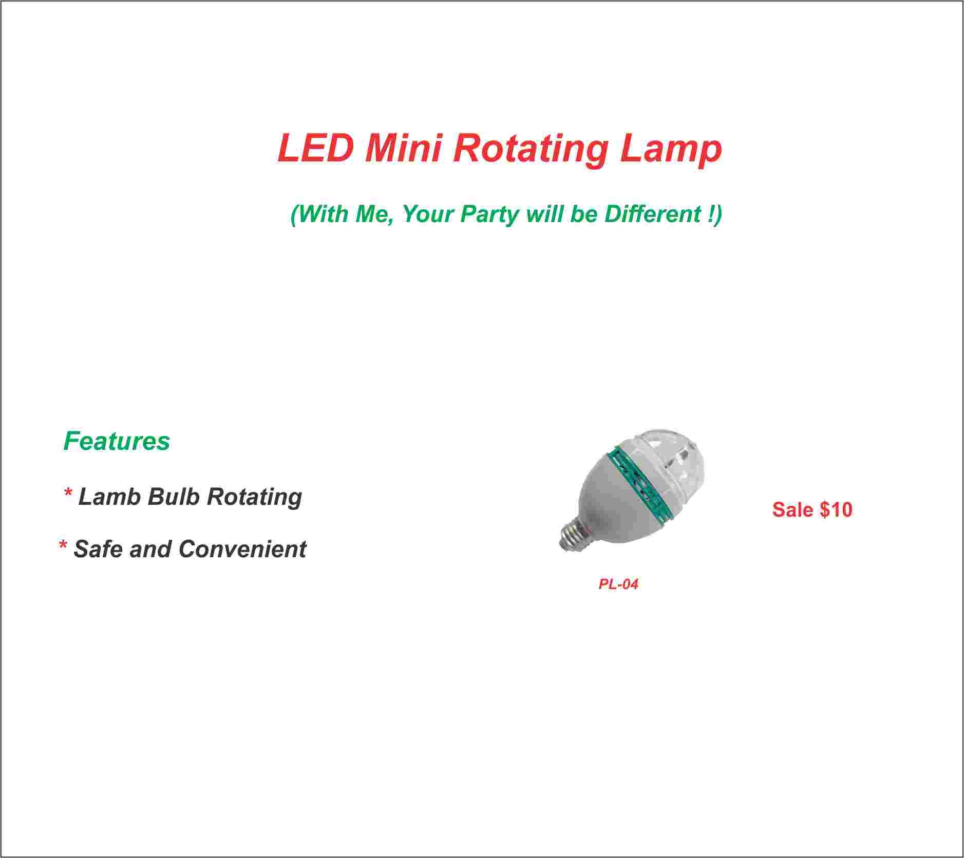 Mini LED Rotating Lamp - Portable Party Light for Home, Events, DJ Disco & Nightclub Decorations