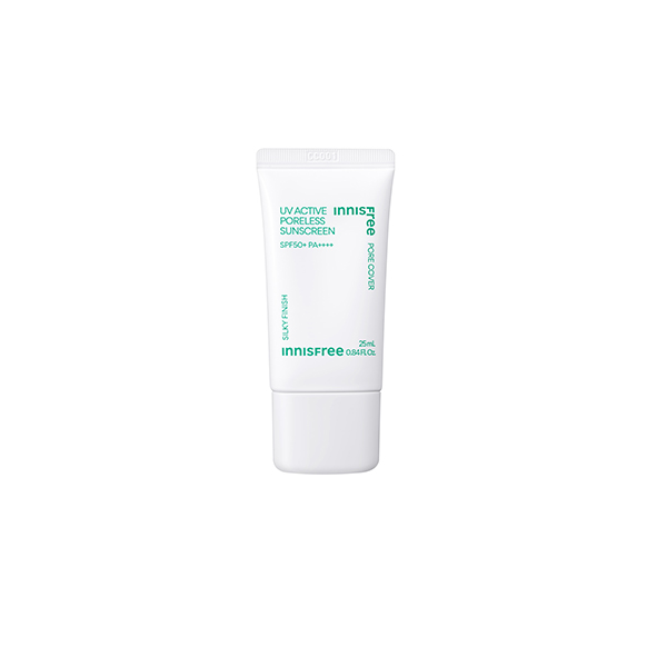 Innisfree UV Active Poreless Sunscreen SPF50+ PA++++ - Oil-Free Face Sunscreen for Oily & Acne-Prone Skin - Daily Protection Against UVA/UVB Rays - Perfect for Outdoor Activities & Beach Days