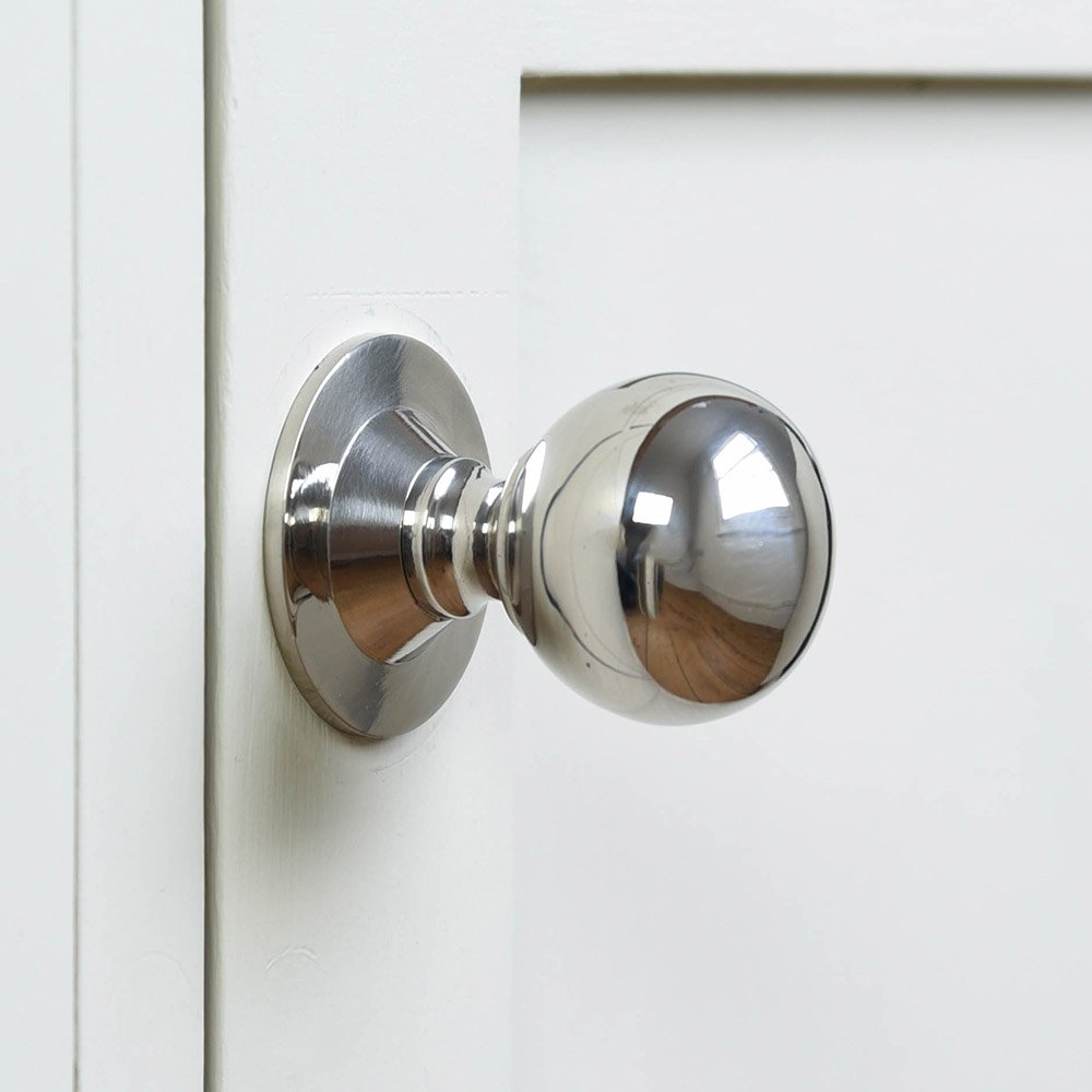 Antique Style Polished Nickel Round Ball Cabinet Knob - Vintage Hardware for Kitchen Cabinets, Dressers & Furniture (Set of 10) - Perfect for Home Renovation & DIY Projects