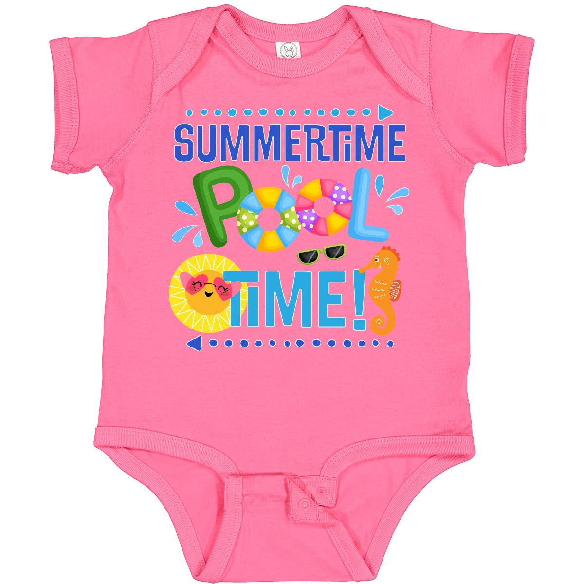 Inktastic Summer Vacation Pool Time Swimming Baby Bodysuit - Cute Swimwear for Infants & Toddlers - Perfect for Beach Trips, Pool Parties & Summer Outings