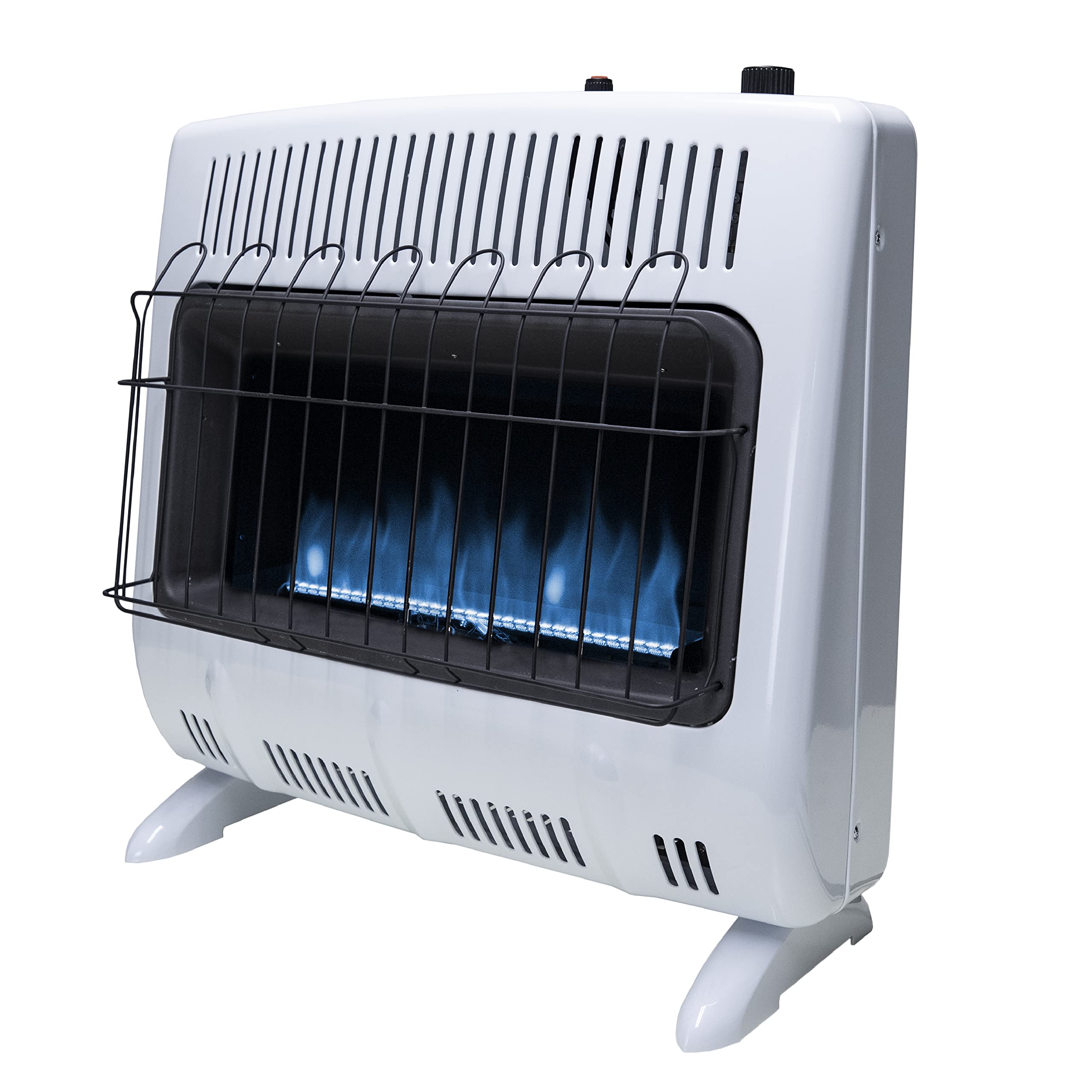 Mr. Heater MHVFBF30NGT 30,000 BTU Vent Free Blue Flame Natural Gas Wall Mount Heater - Indoor Space Heater for Cold Rooms, Sunrooms, Garages & Basements - White - Perfect for Home, Office & Workspace Heating